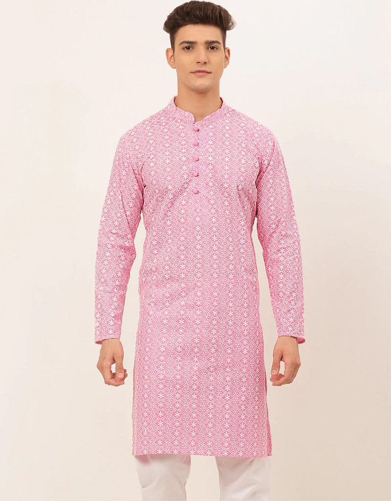 Baby Pink Cotton Kurta for Women - Soft & Comfortable Traditional Indian Dress - Perfect for Festivals, Weddings & Casual Wear