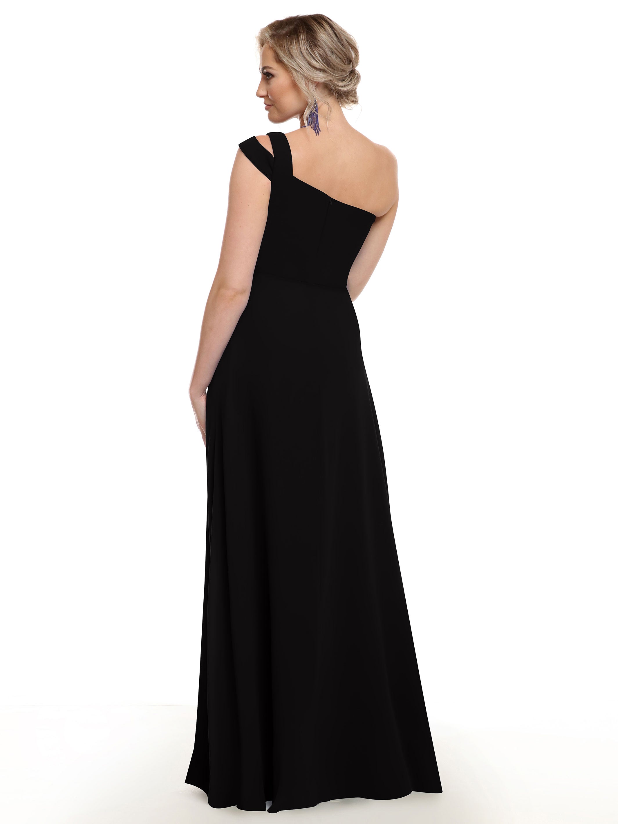Elegant 80139 Chiffon A-Line One Shoulder Bridesmaid Dress with High Slit - Perfect for Weddings, Prom & Formal Events