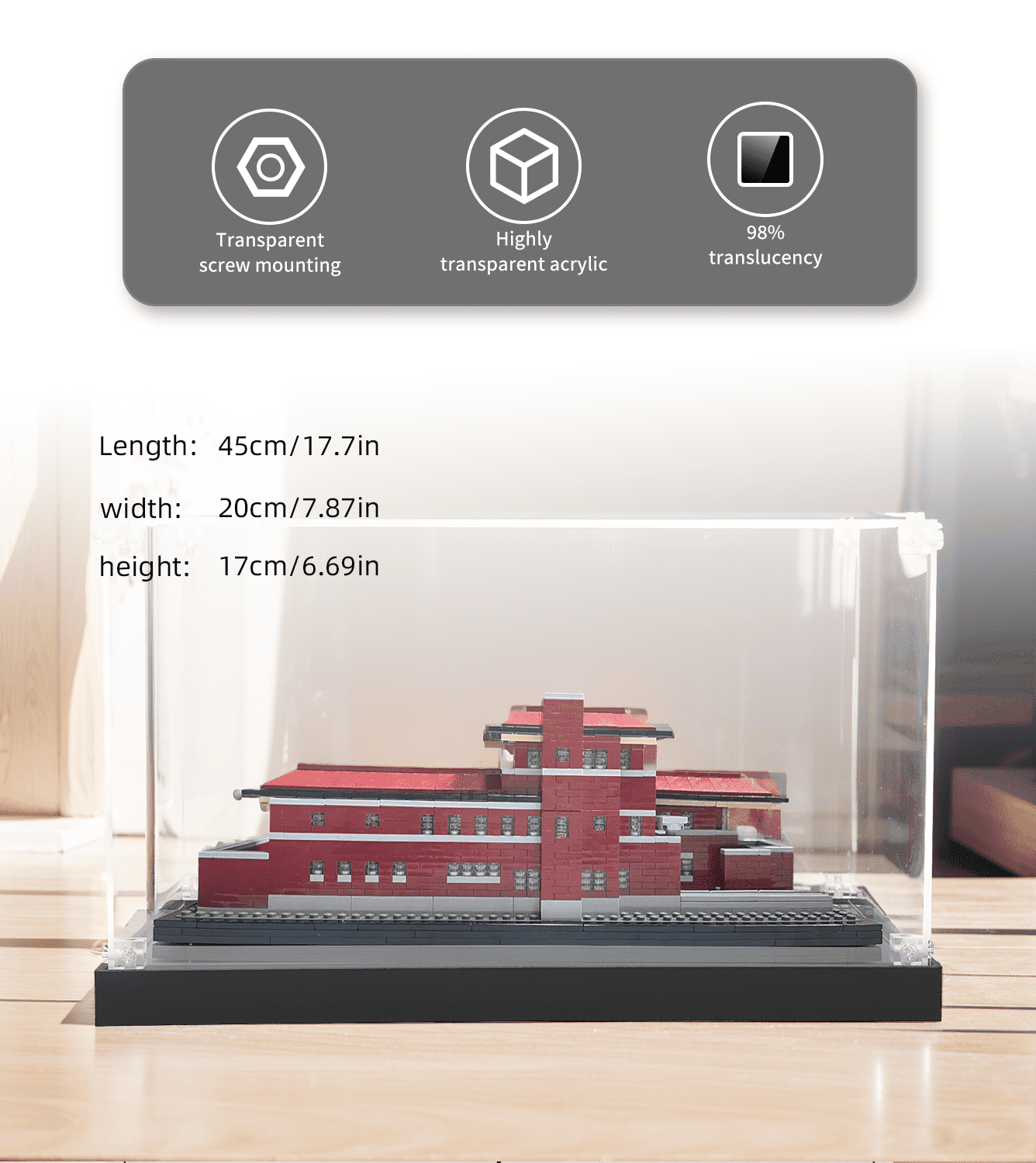 LEGO Robie House 21010 Display Case - Clear Acrylic Protection Box for Collectible Building Sets - Perfect for Showcasing & Preserving Your LEGO Architecture Collection