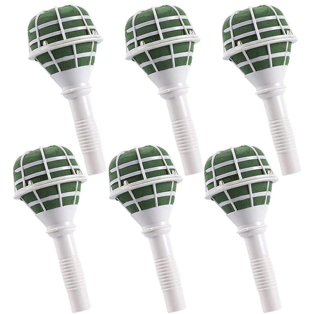 6 PCS Wedding Bouquet Holder Floral Foam Handle - Bridal Bouquet Accessories for Fresh & Artificial Flowers - Perfect for Wedding Arrangements, DIY Crafts & Gardening Supplies