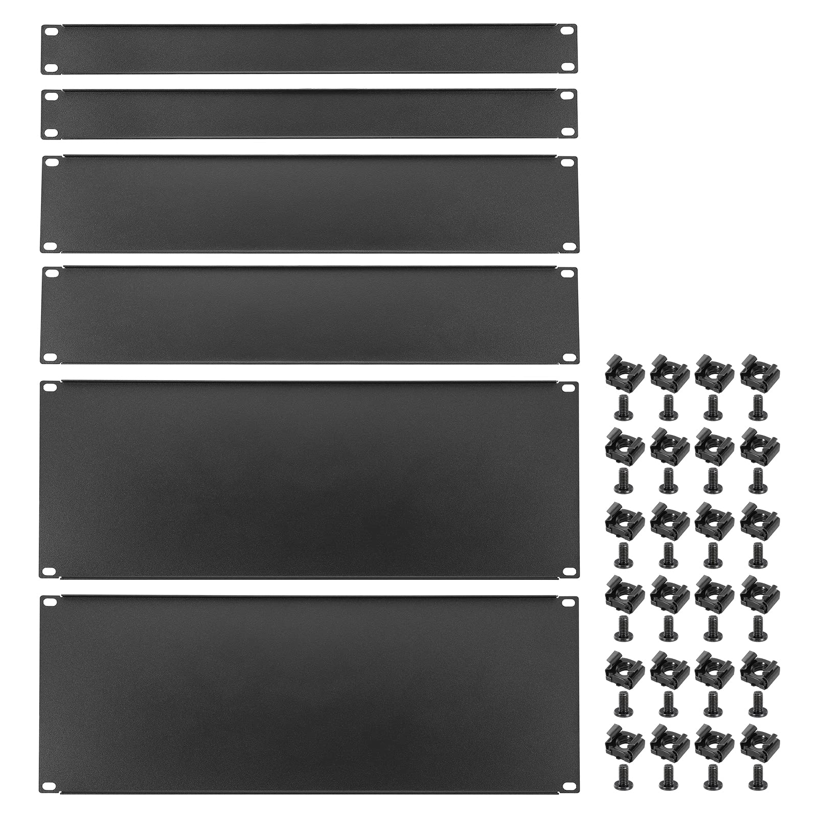 PATIKIL 6-Pack 1U 2U 4U Blank Rack Mount Panel Kit - 19 Inch Server Rack Filler Panels, Metal Spacer Mounting Plates for Network Cabinet & Enclosure - Perfect for Data Center, Server Room & IT Rack Organization