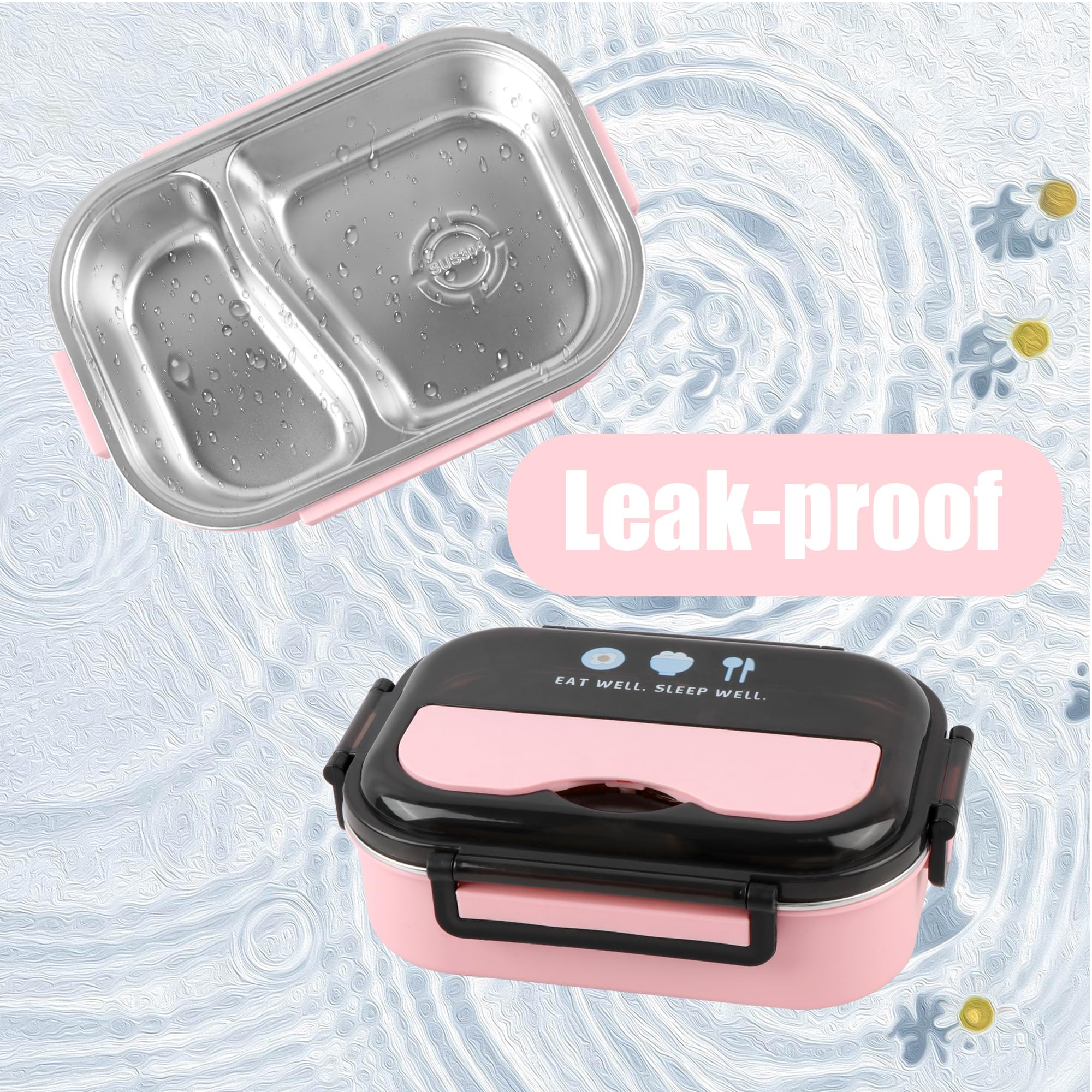 304 Stainless Steel Leakproof Lunch Box - Eco-Friendly Bento Food Storage Container for Adults, Men & Women | Ideal for Office, School, Picnics & Meal Prep