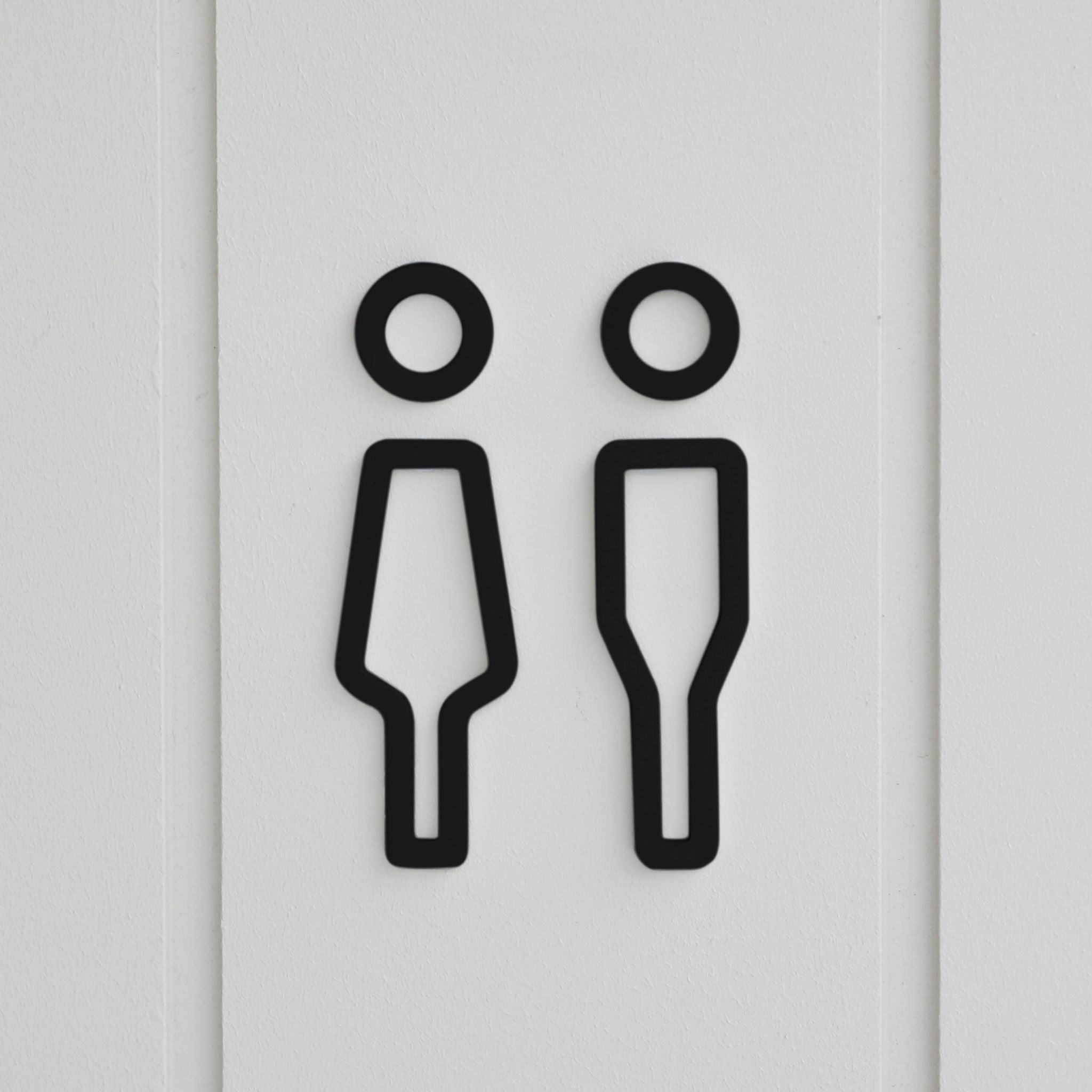 DESIGNSTUFF Gender Neutral Restroom Sign - Her/Him Bathroom Signage in Black - Perfect for Offices, Restaurants & Public Spaces