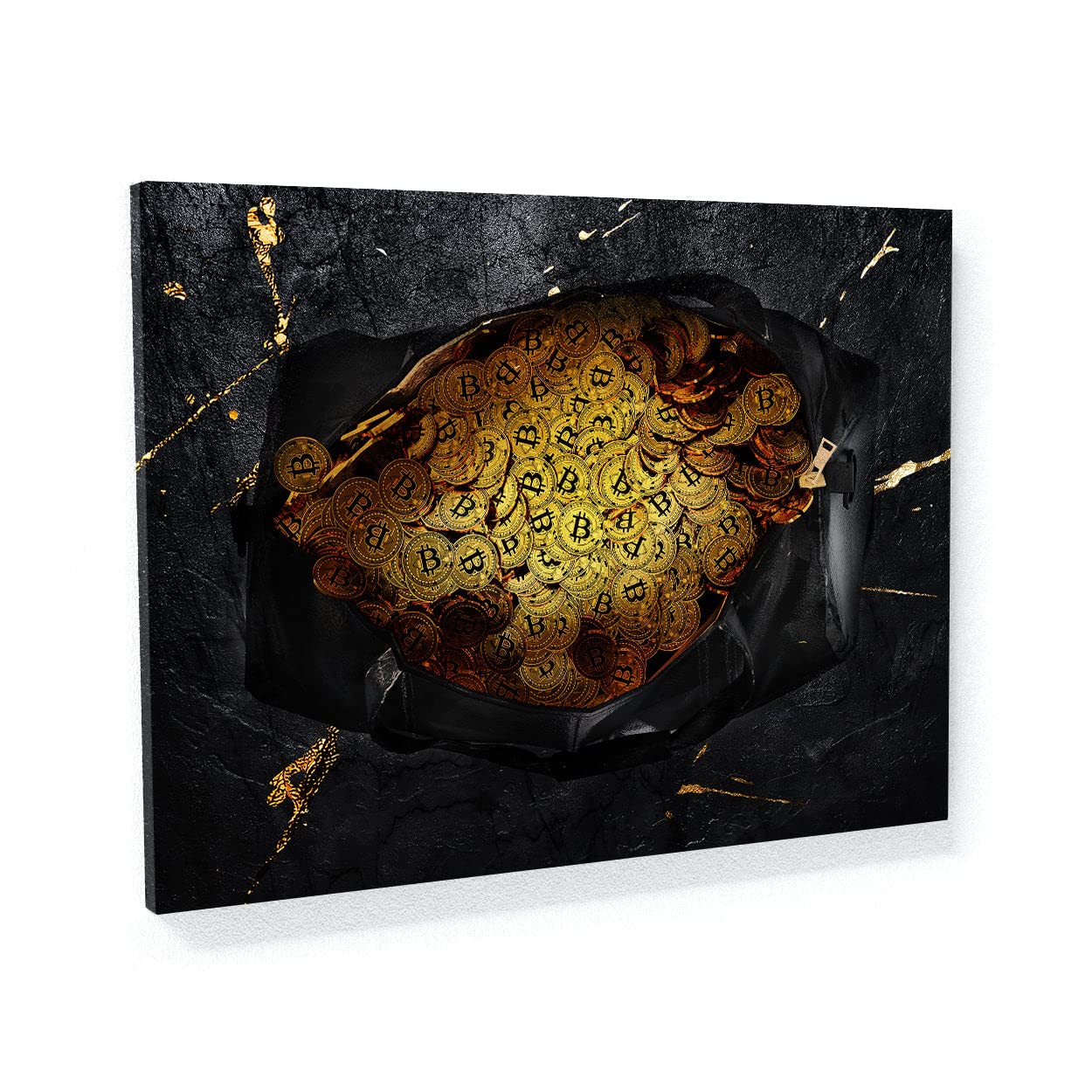 Crypto Canvas Wall Art - Bitcoin & Blockchain Themed Modern Home Decor for Living Room, Office & Gifts