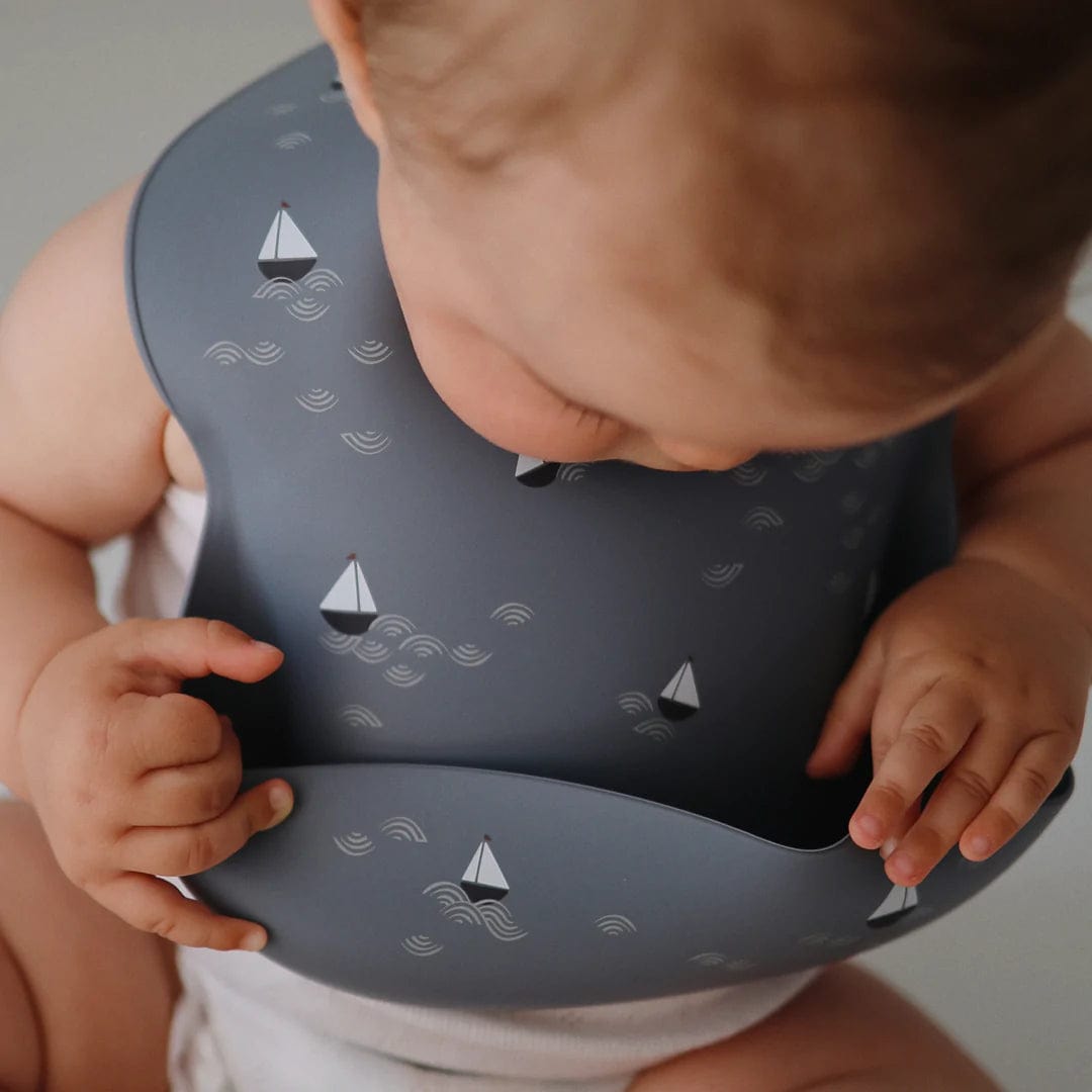 Mushie Silicone Baby Bib - Soft, Durable & Easy Clean Feeding Bib for Infants & Toddlers - Perfect for Mealtime, Snacks & Messy Play