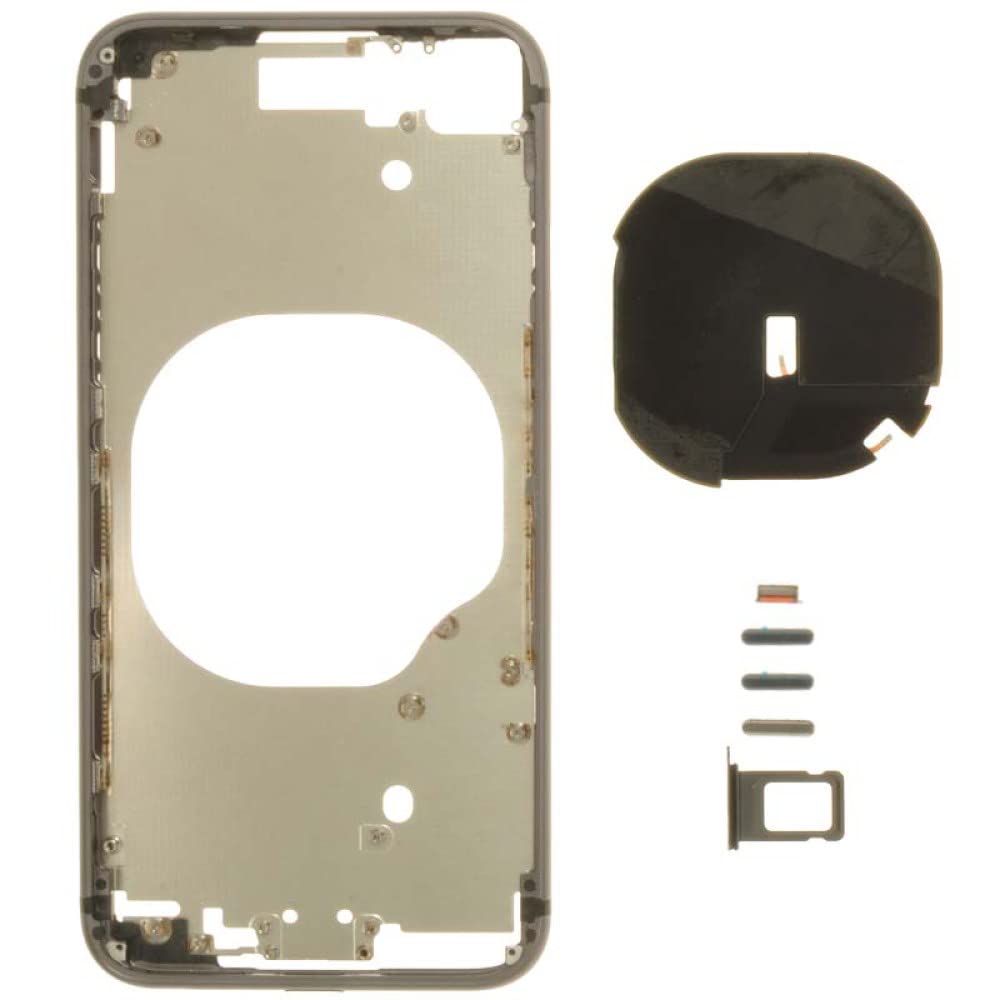 Original Housing Frame (No Back Glass with Wireless Charging Coil) for Apple iPhone 8 & SE (2nd Gen) - Black Replacement Part with Separator Card | DIY Repair Kit for Cracked or Damaged Phone Back Cover