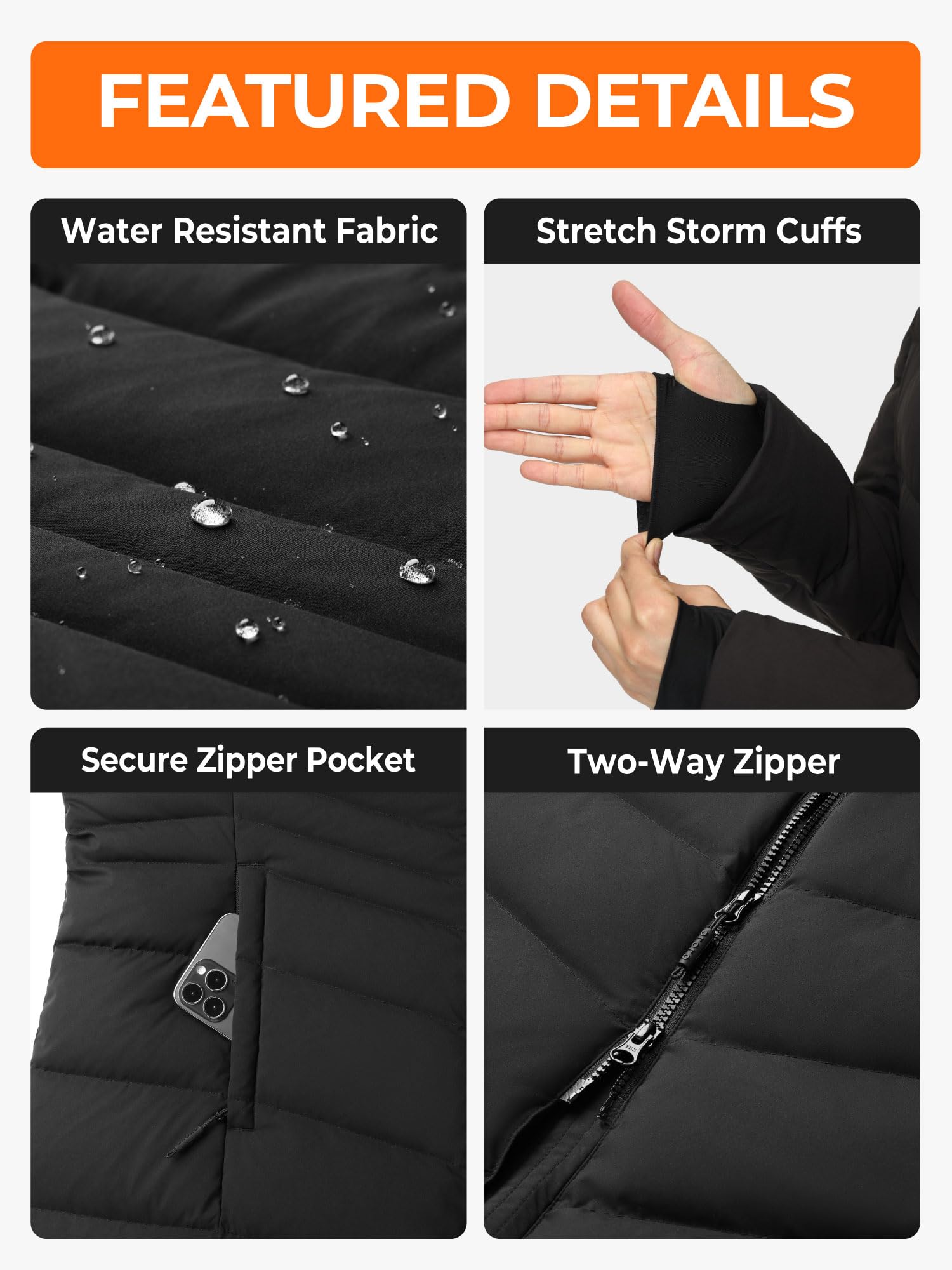 ORORO Women's Long Heated Down Jacket with Battery - 90% RDS Certified Down Parka for Extreme Cold Weather (Charger Sold Separately) | Perfect for Winter Outdoor Activities, Skiing, Snowboarding & Daily Commute