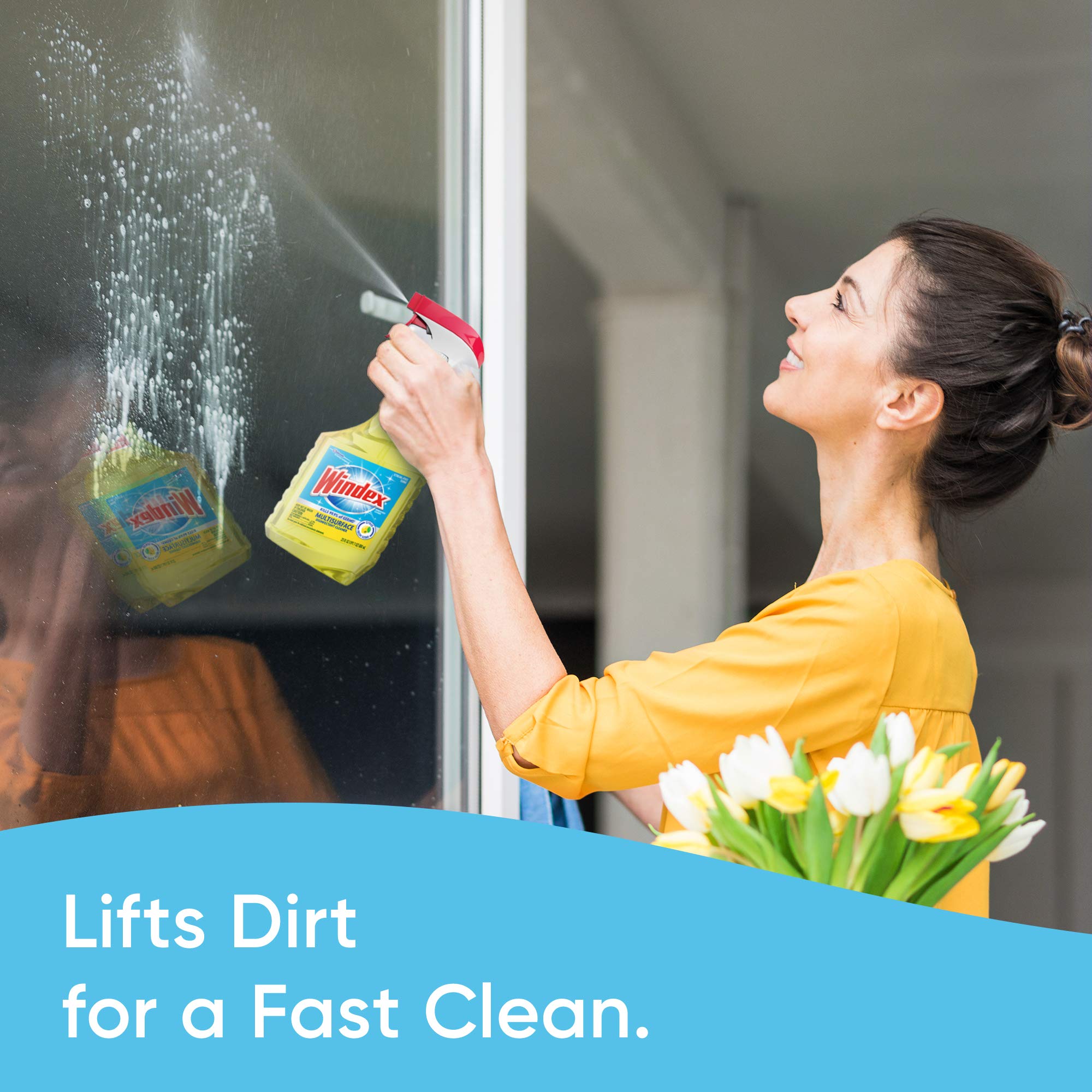 Windex Multipurpose Cleaner Disinfectant Spray - Citrus Scent 32 Fl Oz for Kitchen, Bathroom & Glass Surfaces | Fast-Acting Surface Cleaner & Disinfectant for Home & Office Use