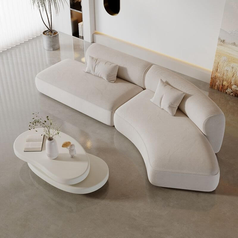 Modern White Standard Sofa for Living Room - Comfortable Couch for Relaxing, Entertaining & Home Decor