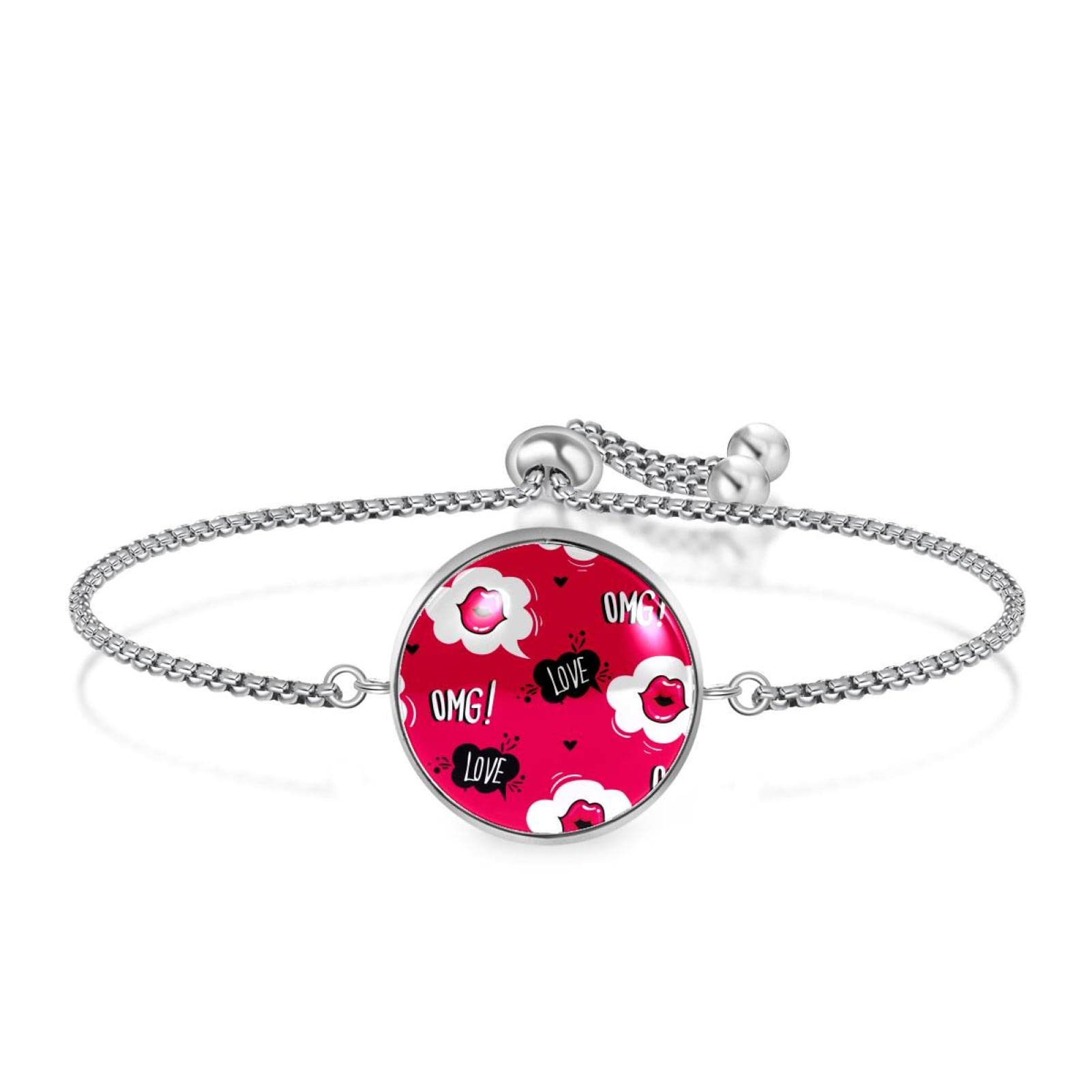 Adjustable Bracelet for Women, Men, Girls & Boys - Unique Graduation Gift Jewelry with Pink Rose Design | Perfect for Everyday Wear, Parties & Special Occasions