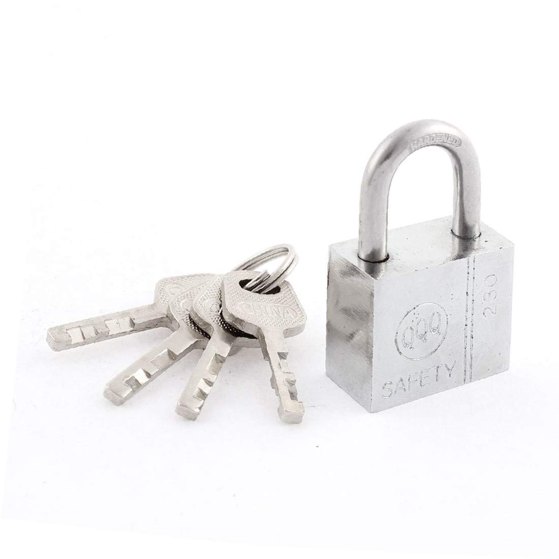 Silver Tone Cabinet & Drawer Security Lock with 4 Keys - Childproof & Anti-Theft Padlock for Home, Office, Closet, and Storage Safety