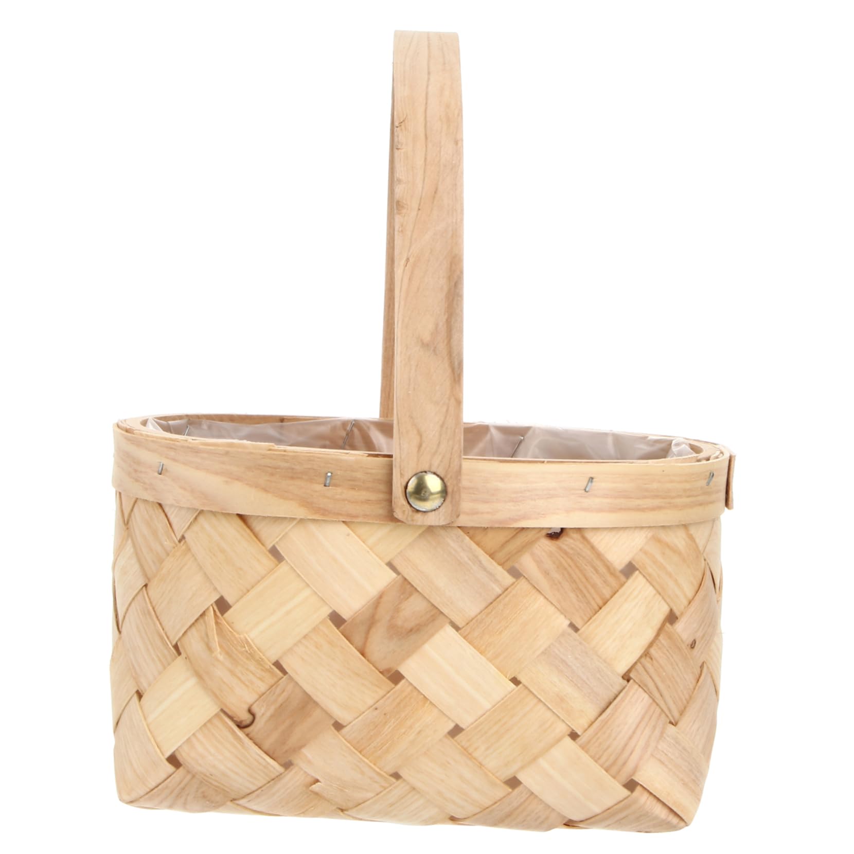 Handmade Woven Rattan Storage Basket - Medium Wooden Hamper for Picnic & Flower Pots