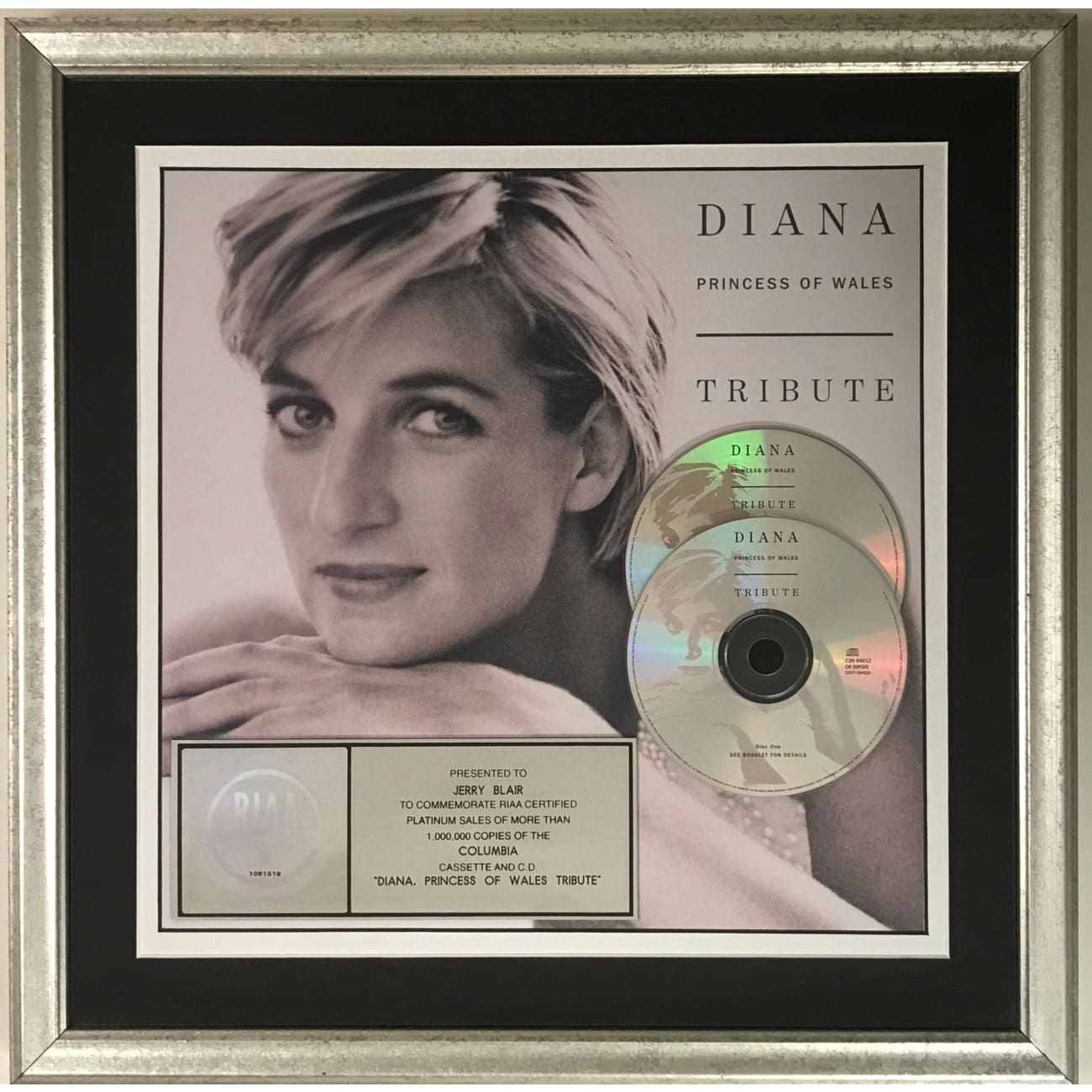 Diana, Princess of Wales Tribute RIAA Platinum Album Award - Official Music Collectible for Fans & Royal Memorabilia Enthusiasts | Perfect for Display in Home, Office or Music Collection