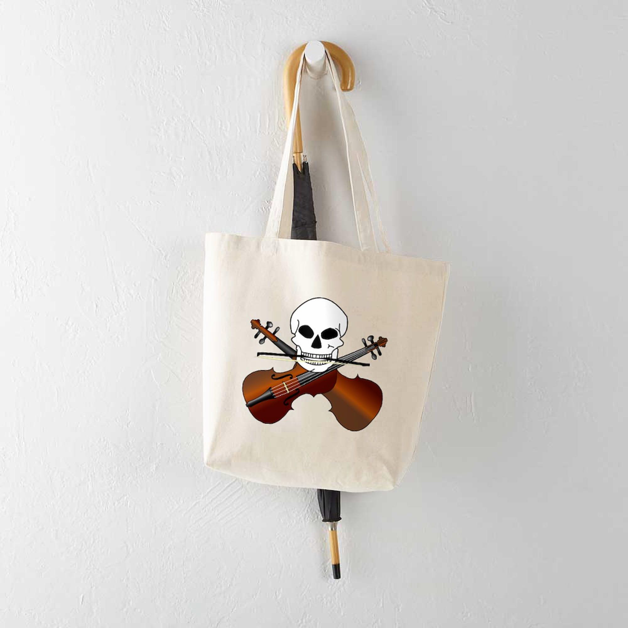 Violin Master Tote Bag - Natural Canvas Reusable Shopping Bag for Music Lovers | Perfect for Groceries, Books & Music Accessories