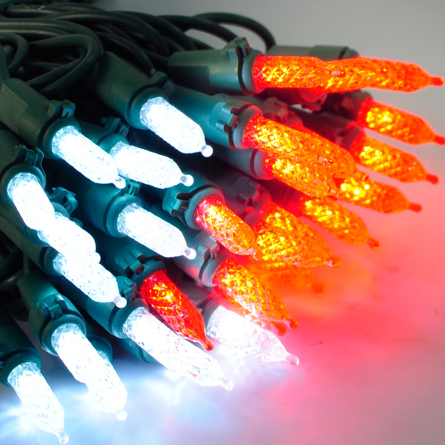 Joiedomi 200 LED Christmas Lights (2x100) - 52FT Connectable Indoor/Outdoor String Lights with Green Wire for Xmas Tree Decorations - Red & White Fairy Lights for Holiday, Party, Wedding & Home Decoration
