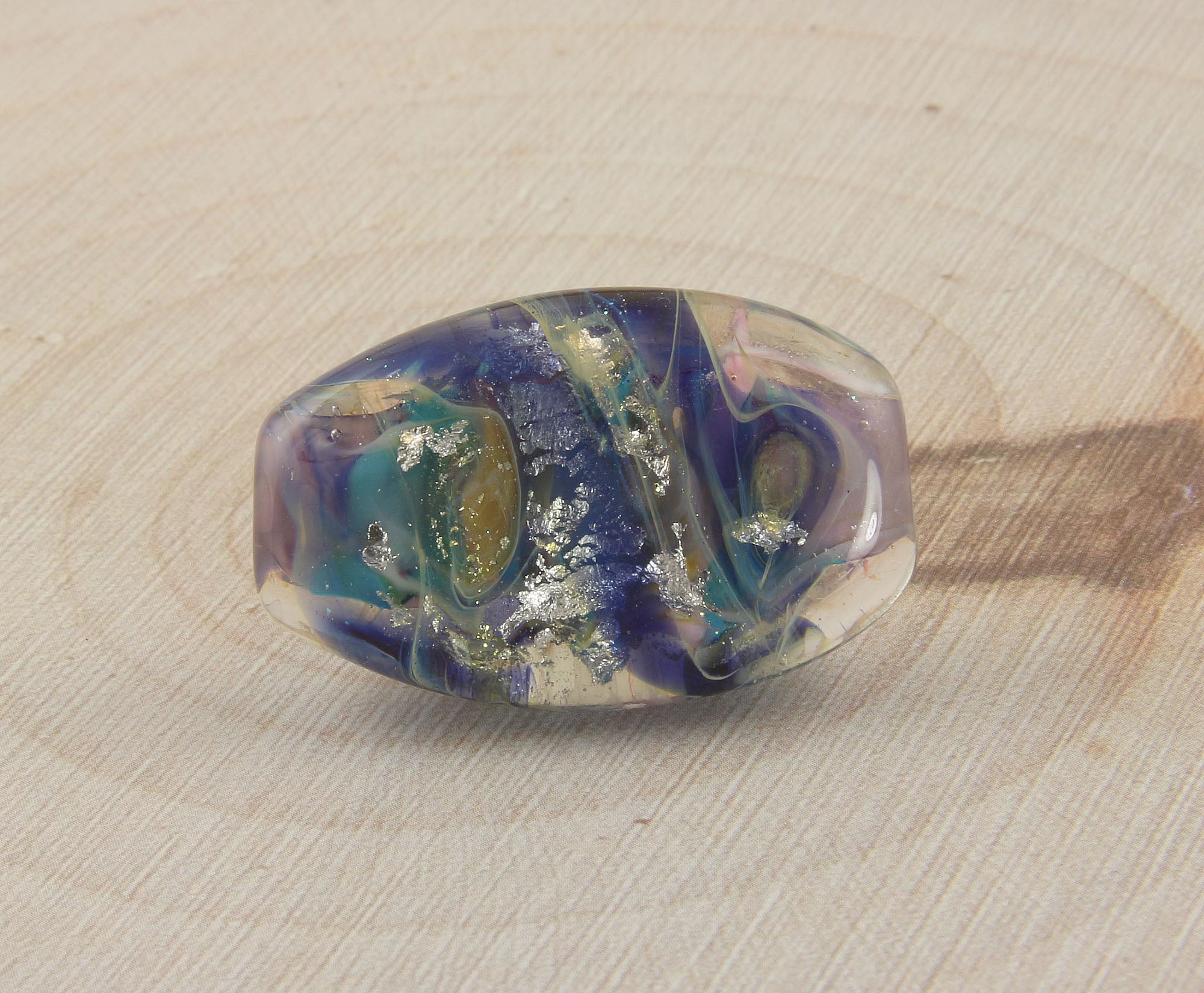 Orion Blue Lampwork Glass Focal Bead - Handmade SRA Artisan Bead for Jewelry Making, DIY Crafts & Beading Projects