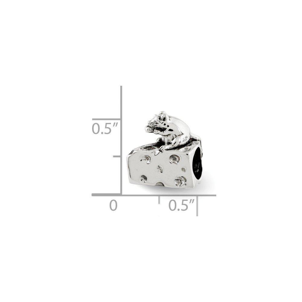 925 Sterling Silver Mouse on Cheese Bead Charm - Elegant Jewelry for Necklaces & Bracelets - Perfect Gift for Cheese Lovers & Animal Enthusiasts