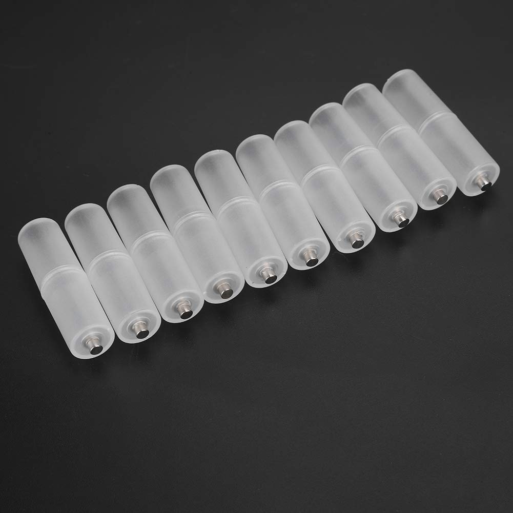 10PCS AAA to AA Battery Converter Adapter - Premium Waterproof Battery Holder Case with Fine Workmanship (Transparent) - Perfect for Flashlights, Toys, Remote Controls & Emergency Kits