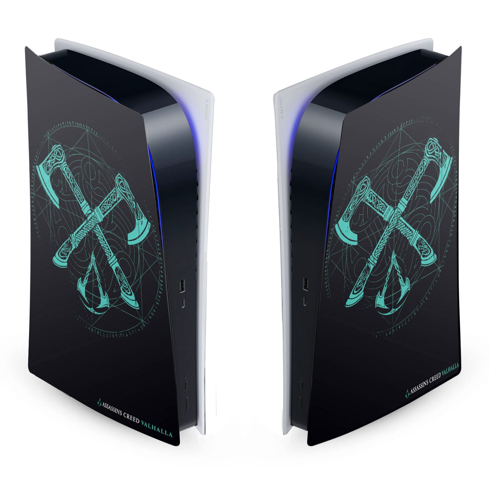 Officially Licensed Assassin's Creed Valhalla Dual Axes Vinyl Skin for PS5 Digital Edition - Gaming Decal Cover with Key Art Design | Perfect for PlayStation 5 Console Protection & Customization | Great Gift for Gamers & AC Fans