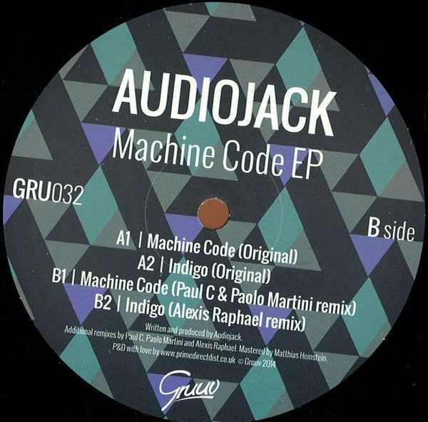Audiojack - Machine Code EP 12 (Gruuv GRU032) | Electronic Dance Music Vinyl Record for DJs & Music Producers | Perfect for Clubs, Festivals & Home Listening