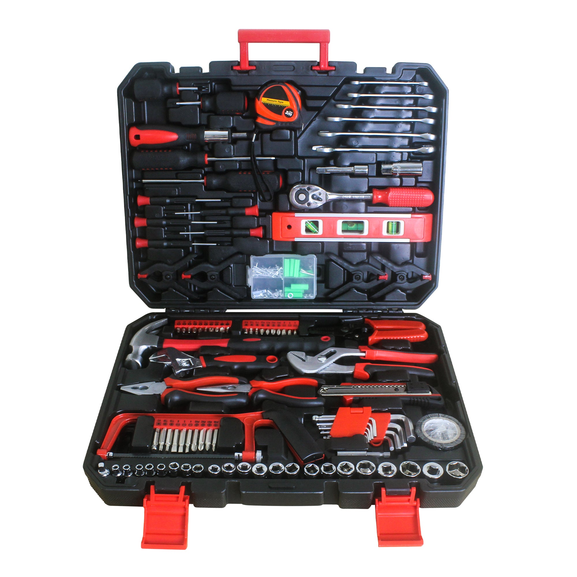238-Piece Black Heavy-Duty Hand Tool Box Set with Complete Tool Kit - Perfect for Home Repairs, DIY Projects, and Professional Mechanics