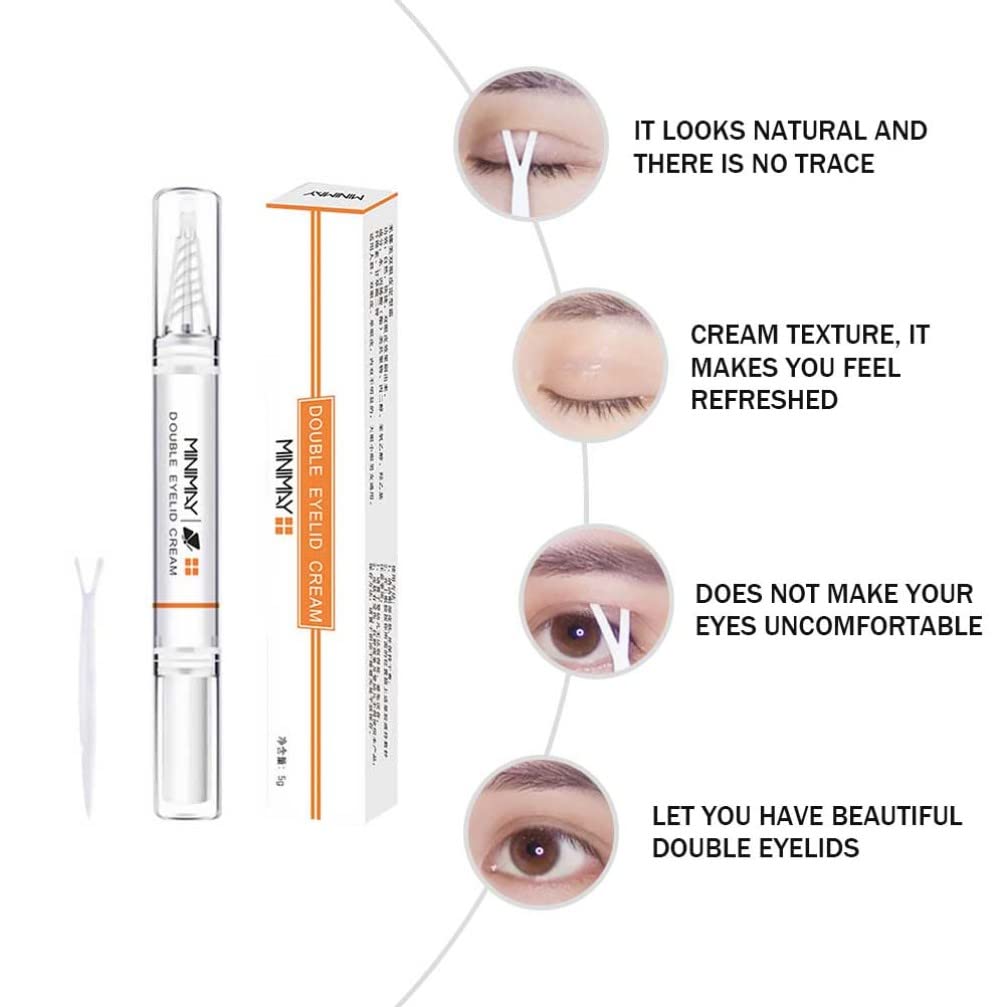 LALAFINA 4 Sets Double Eyelid Glue - Invisible Eyelid Tape & Styling Cream for Natural Eye Makeup | Perfect for Asian Monolid Enhancement & Everyday Beauty Looks