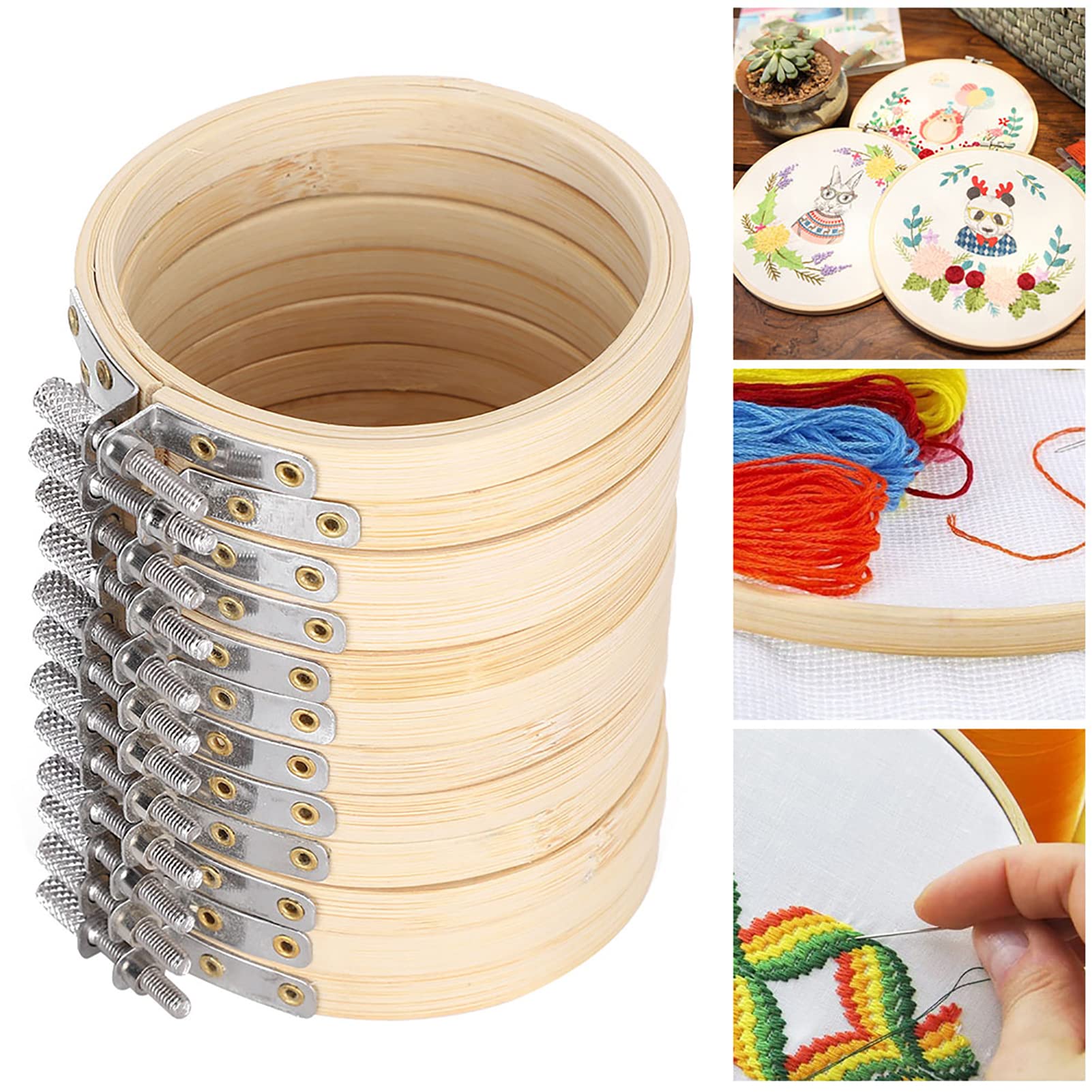 Shipenophy 3.5 Inch Embroidery Hoops - 9cm Round Wooden Frame for Cross Stitch, Silk Painting & Needlework - Perfect for DIY Craft Projects, Home Decor & Gift Making