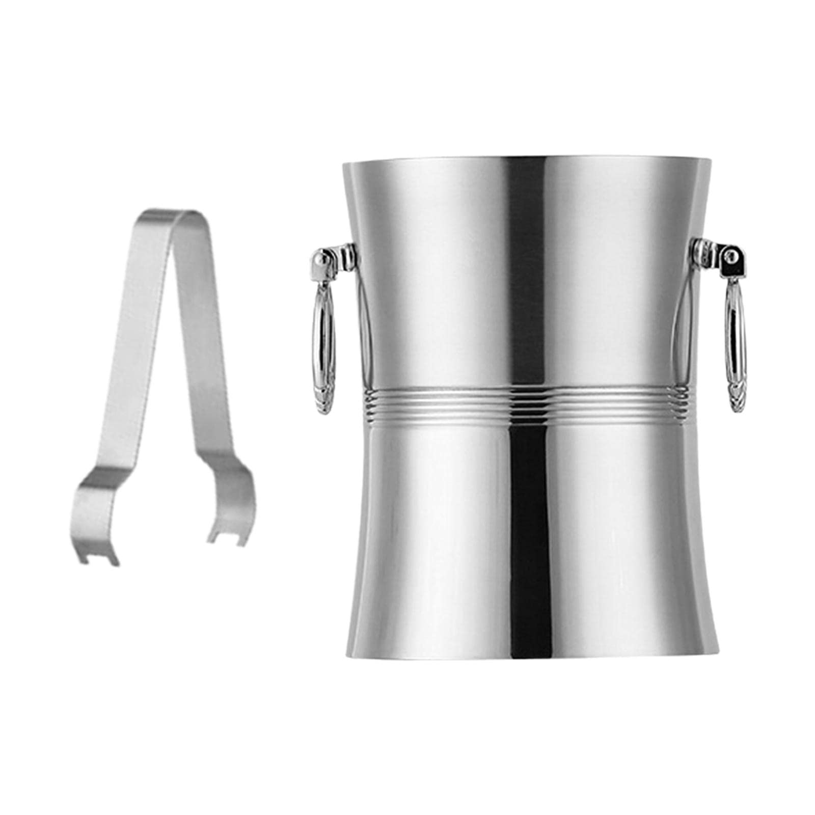 SM SunniMix 2L Double Wall Stainless Steel Ice Bucket - Insulated Beer Chiller & Drink Cooler for Cocktails, Wine, Beverages - Perfect for Picnic, BBQ, Parties, Outdoor Events & Home Entertaining (Silver)