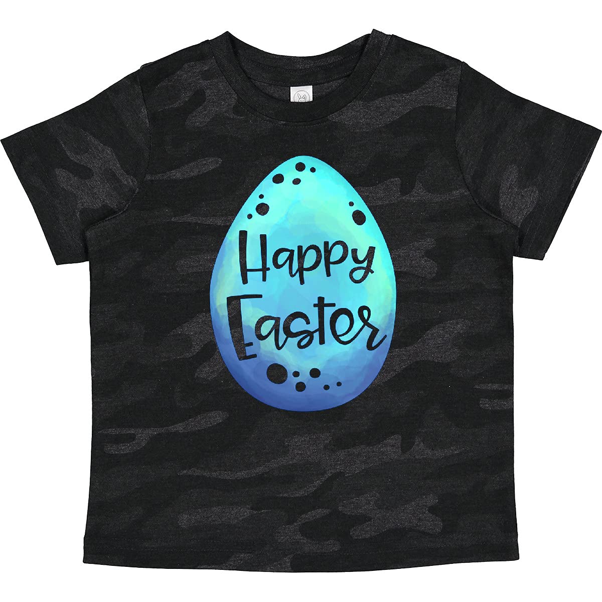 Inktastic Happy Easter Blue Easter Egg Toddler T-Shirt - Cute Easter Outfit for Boys & Girls - Perfect for Easter Egg Hunts, Family Photos & Spring Celebrations