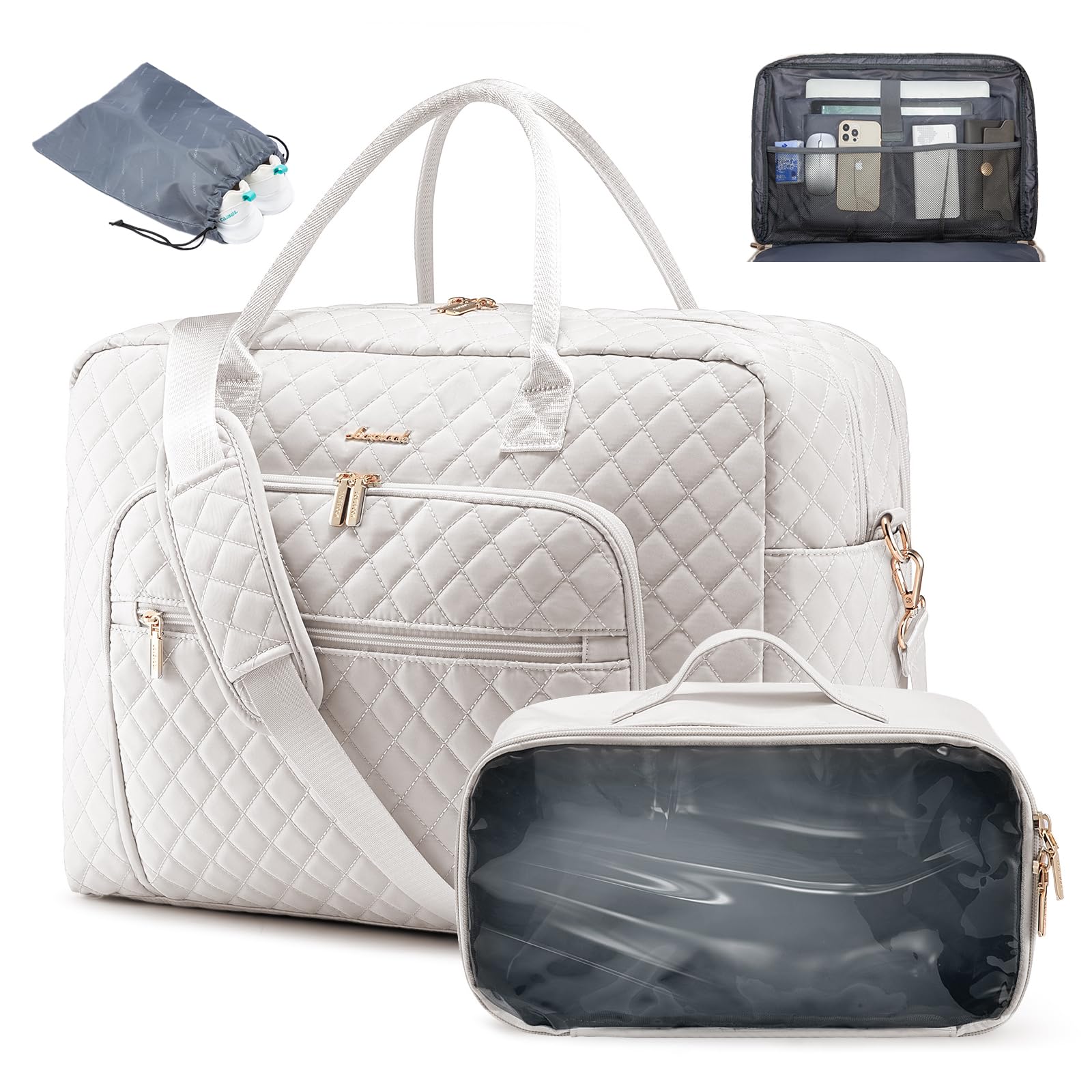 **LOVEVOOK Women's Travel Duffle Bag - Waterproof Weekender Overnight Bag with Toiletry & Shoe Compartment, Laptop Pocket - Perfect for Gym, Yoga, Hospital & Labor Delivery - Ideal for Weekend Getaways, Business Trips & Outdoor Adventures**