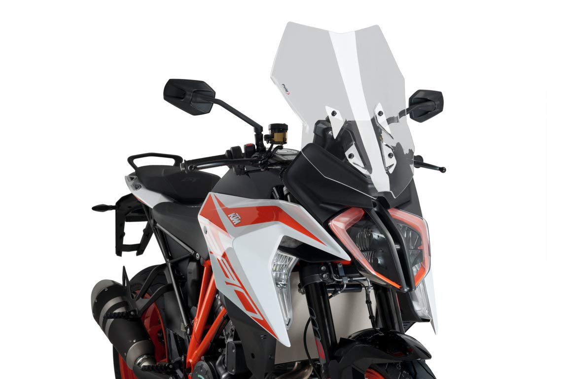 Puig Touring Windshield Screen for KTM 1290 Super Duke GT 2019-2020 - Clear - High-Quality Motorcycle Wind Protection for Long Rides & Highway Comfort