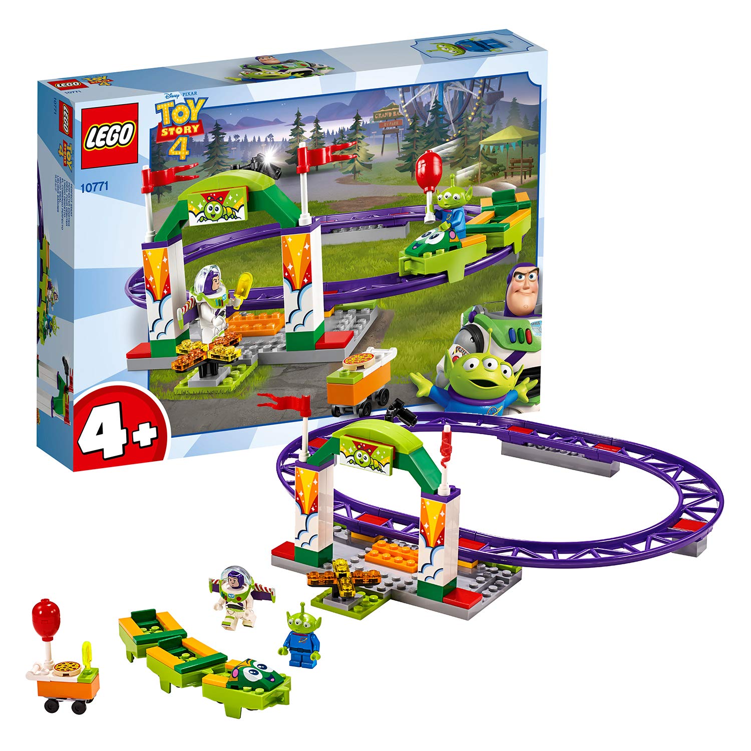 LEGO 4+ Toy Story 4 Happy Fairground Train Building Toy Set with Buzz Lightyear Minifigure - Disney Pixar Construction Kit for Kids Ages 4 and Up - Perfect for Creative Play, Birthday Gifts & Toy Story Fans