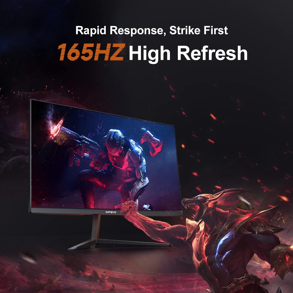 24 Inch Gaming Monitor FHD 1080P 165Hz 1ms Response - VA Panel with FreeSync, Built-in Speakers & Eye Care - Ultra Thin VESA Mountable PC Monitor for Esports & Work (HDMI/DP, Tilt Adjustable) - Perfect for Competitive Gaming & Home Office Setup