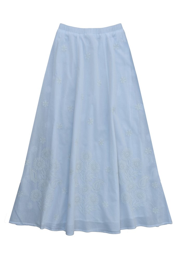 Authentic Ayurvastram Pure Cotton Hand Embroidered Long Skirt | Boho Maxi Skirt for Women | Perfect for Yoga, Beach & Festivals