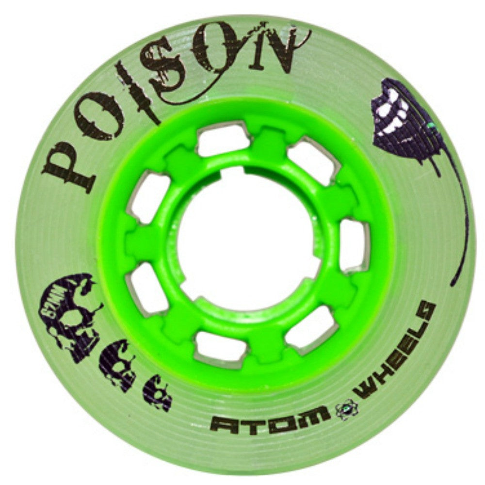 Atom Poison 62mm Roller Skate Wheels 4-Pack - High Performance Outdoor/Indoor Skating Wheels for Artistic, Derby & Recreational Roller Skating