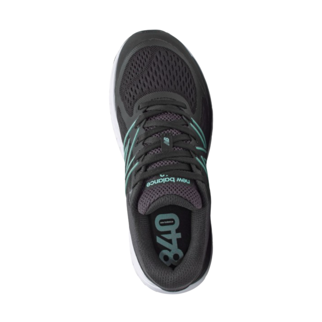 New Balance Women's 840v5 Running Shoes - Black with Storm Blue (B Width) | Lightweight Cushioned Sneakers for Jogging, Walking & Gym Workouts
