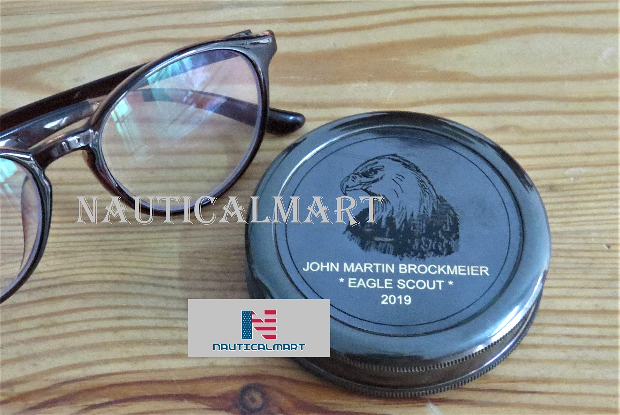 Personalized Engraved Eagle Brass Compass - Premium Gift for Outdoor Enthusiasts, Hikers & Adventurers - Perfect for Camping, Hiking & Survival Gear