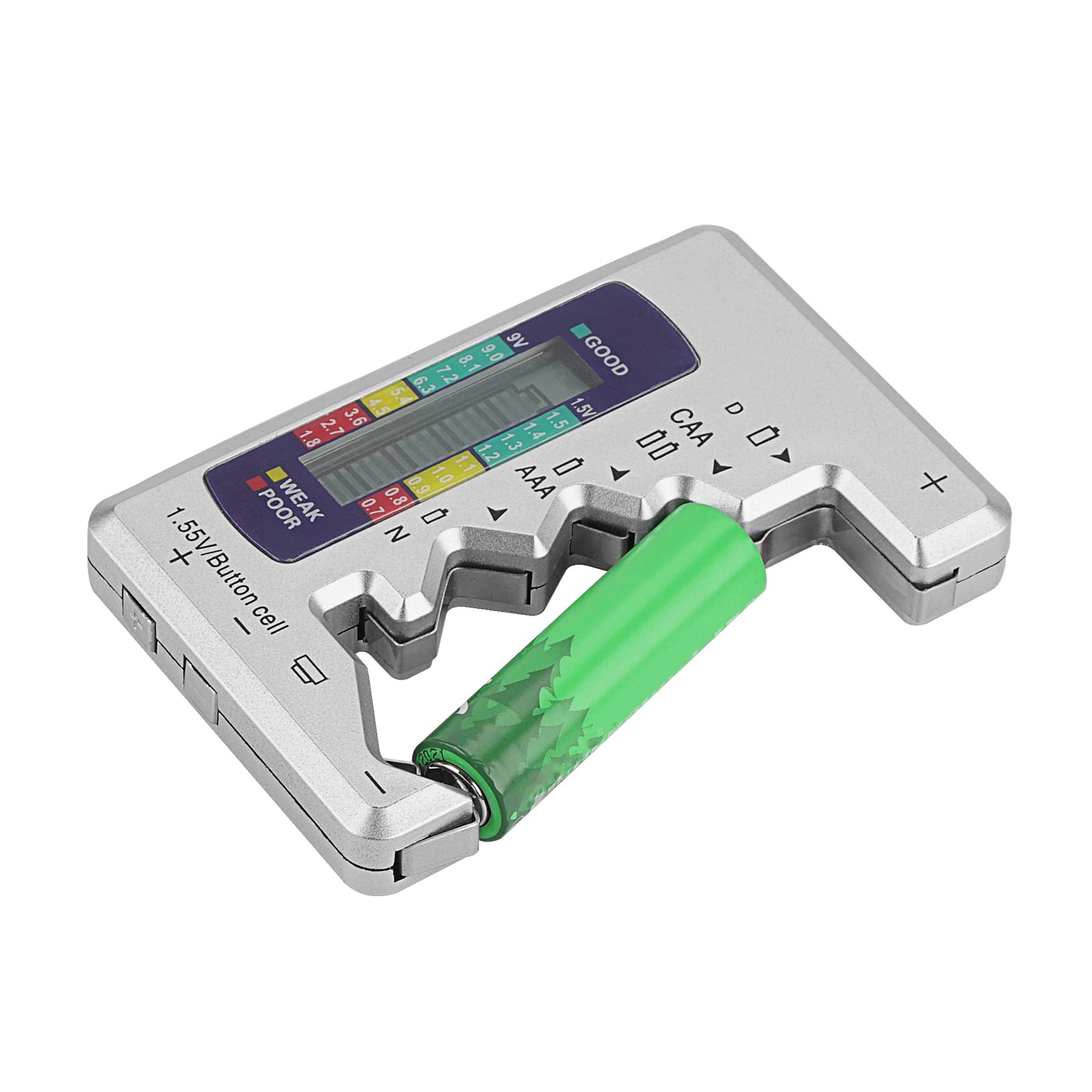 Universal LCD Battery Tester - AA AAA C D 9V 1.5V Button Cell Battery Capacity Checker for Household Use | Perfect for Home, Office & Emergency Kits