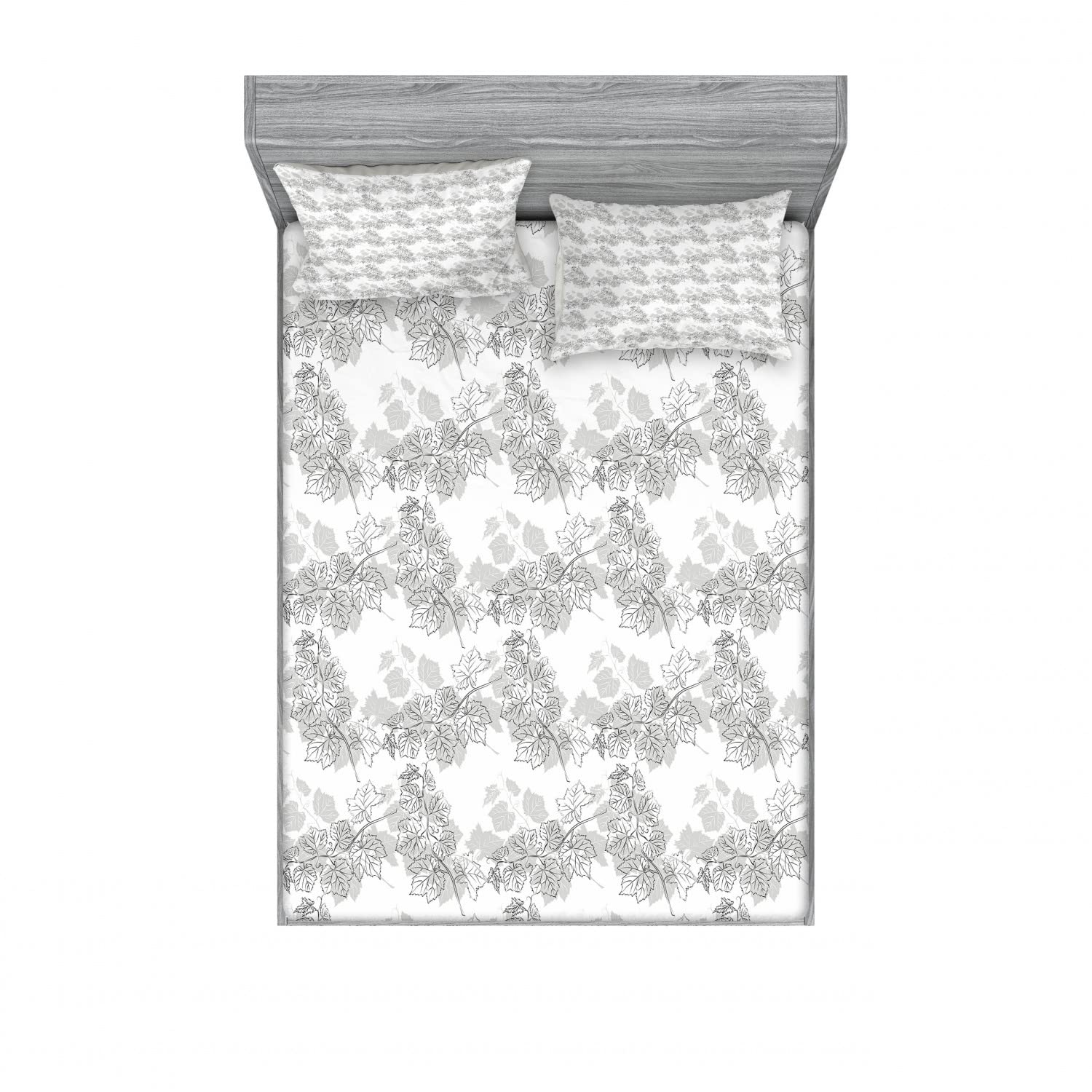 Ambesonne Geometric 2-Piece Fitted Sheet & Pillow Sham Set - Modern Disc Spirals Design, 4-PC White Gainsboro Bedding Set (2 Twin XL Fitted Sheets & 4 Standard Pillowcases) for Contemporary Bedroom Decor | Perfect for Guest Rooms, Dorms & Airbnb Stays
