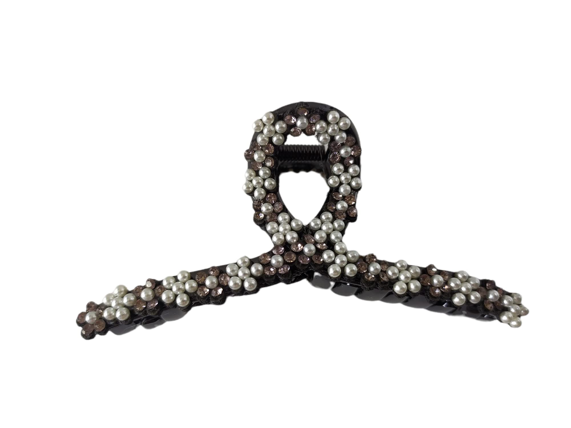 2 Pack Women's Black Acrylic Rhinestone Hair Claw Clips for Thick Hair - Elegant Large Bath Hair Clips with Exquisite Plate Design - Perfect for Parties, Weddings, and Special Occasions