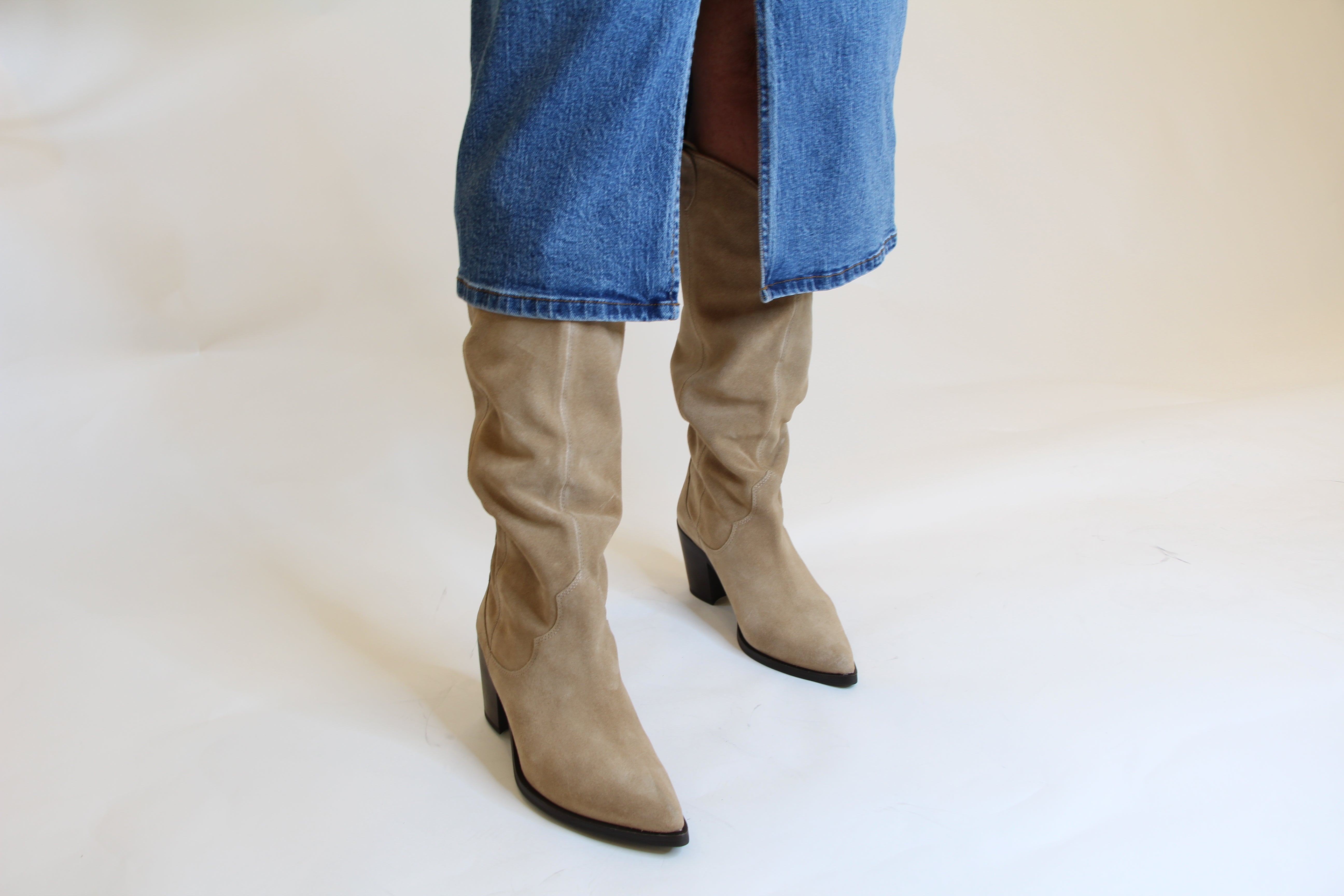 Unisa Women's Camel Suede Western Boots - Comfortable Cowboy Ankle Booties for Country Dancing & Casual Wear