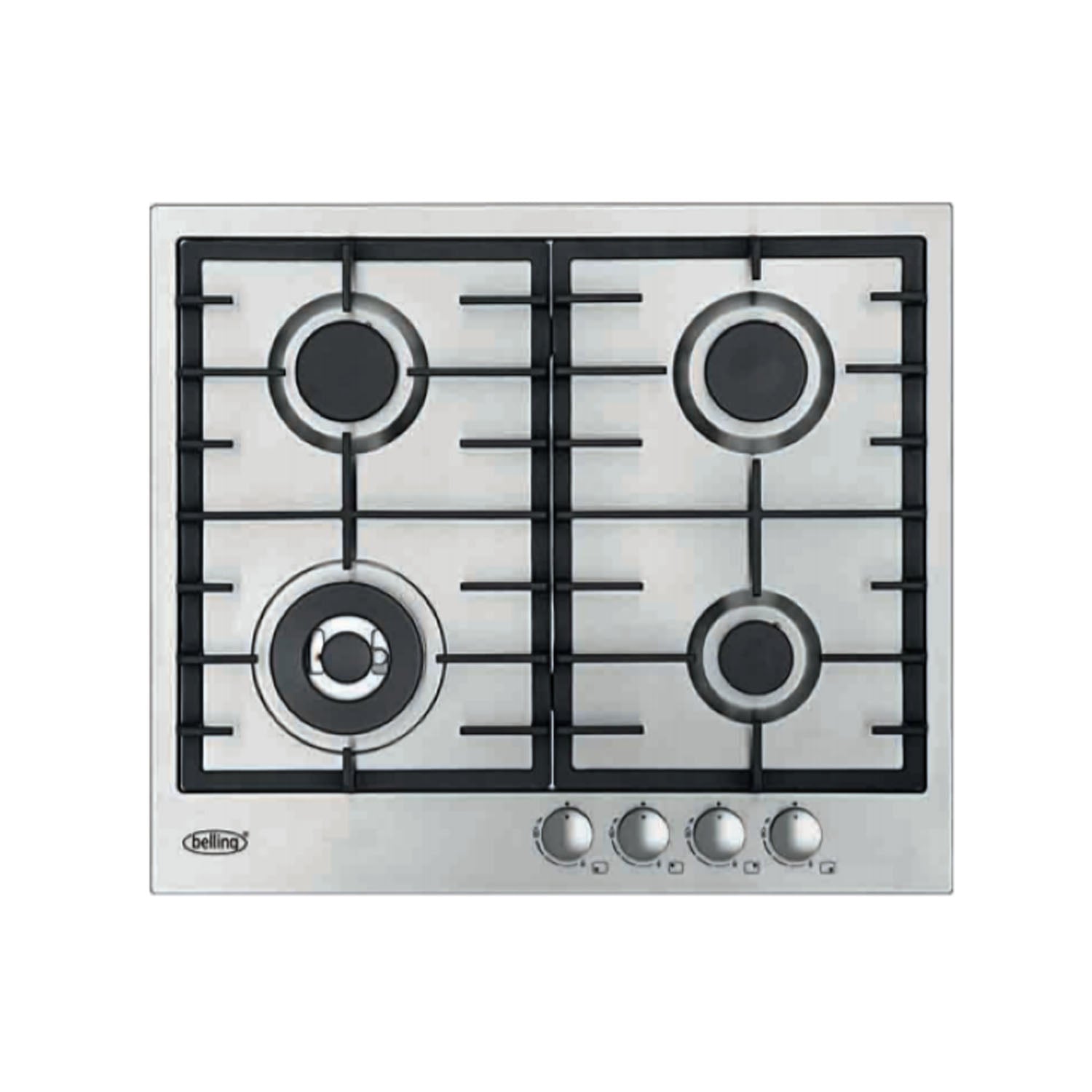 Belling BCT60GCSS 60cm Stainless Steel Gas Cooktop 4 Burner - Professional Grade Gas Stove for Home Kitchen, Restaurant & Outdoor Cooking