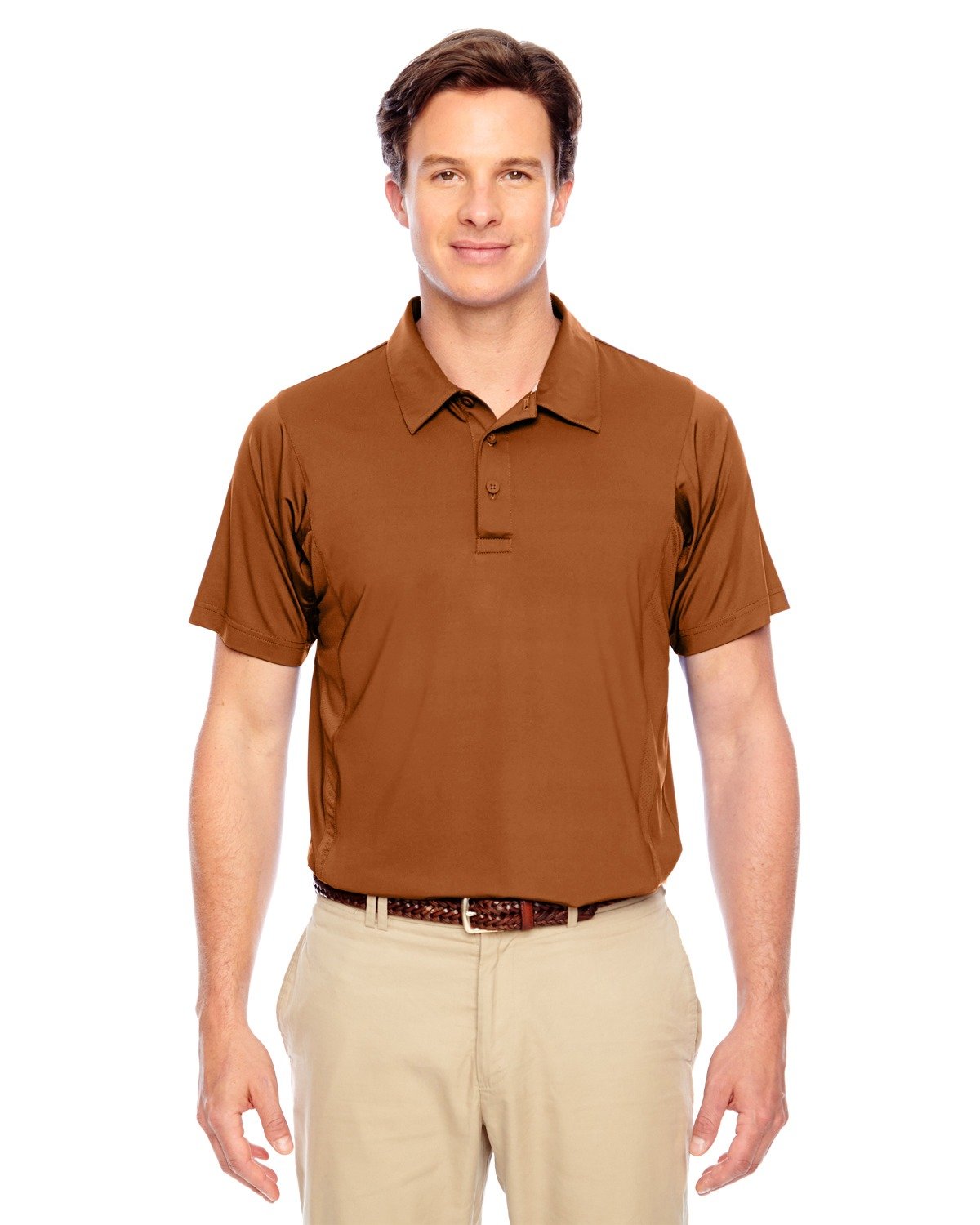 TEAM 365 Men's Charger Performance Polo Shirt - Breathable Moisture-Wicking Golf & Casual Wear - Small, White - Perfect for Office, Golf & Outdoor Activities