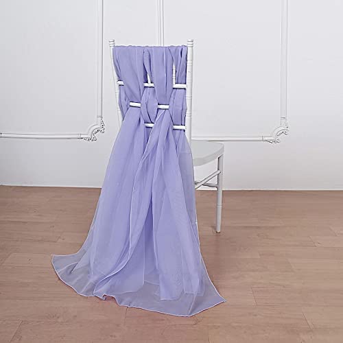 50 Extra Wide Premium Lavender Chiffon Chair Sashes & Bows - Elegant Wedding Decor for Ceremony, Reception & Party Decorations | Perfect for Bridal Showers, Banquets & Special Events