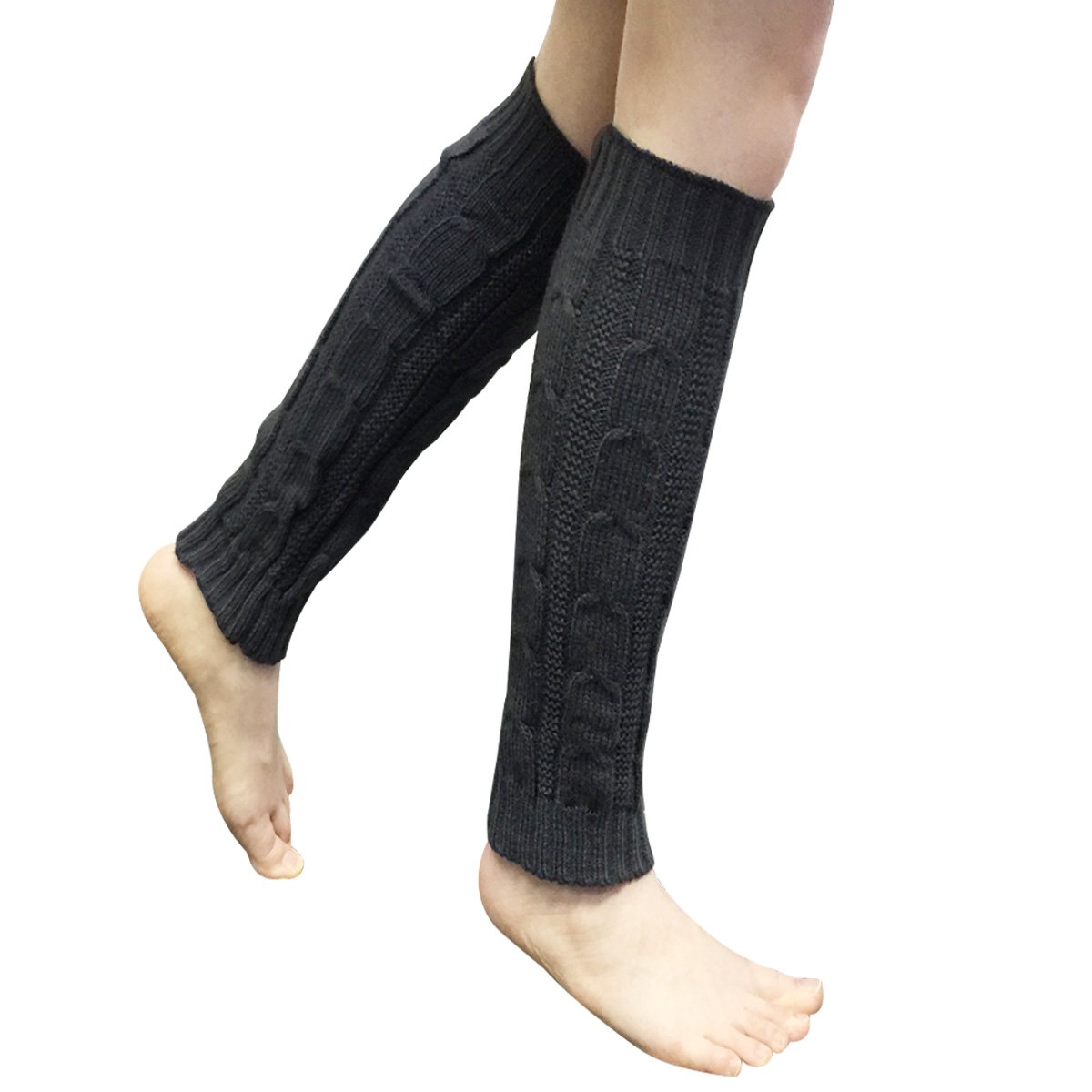 Wrapables Women's Soft Cable Knit Leg Warmers - Cozy Winter Boot Socks for Yoga, Ballet, Dance & Cold Weather Outfits
