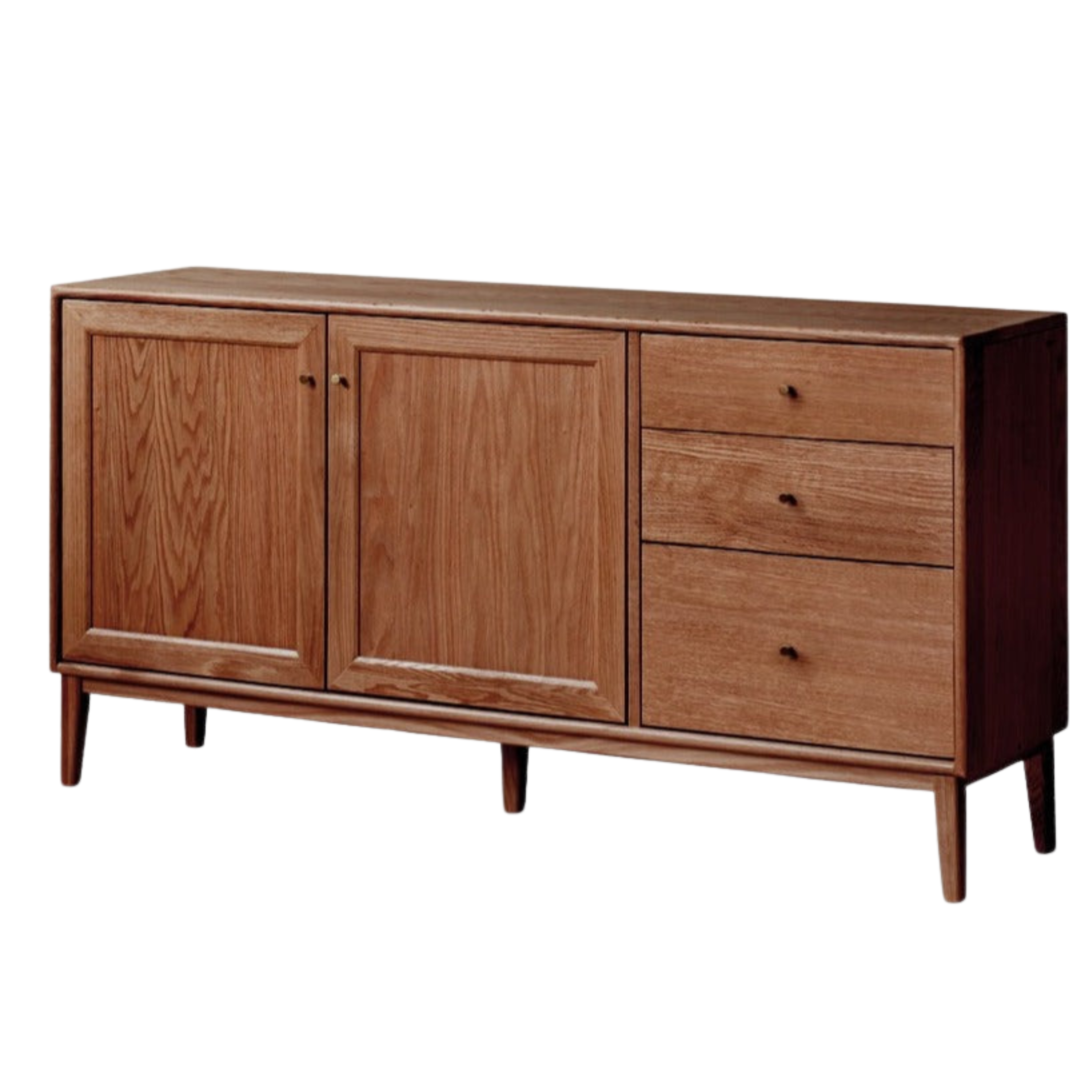 Solid Oak Wood Sideboard Buffet Cabinet - Rustic Dining Room Storage for Dishes, Linens & Entertaining Essentials