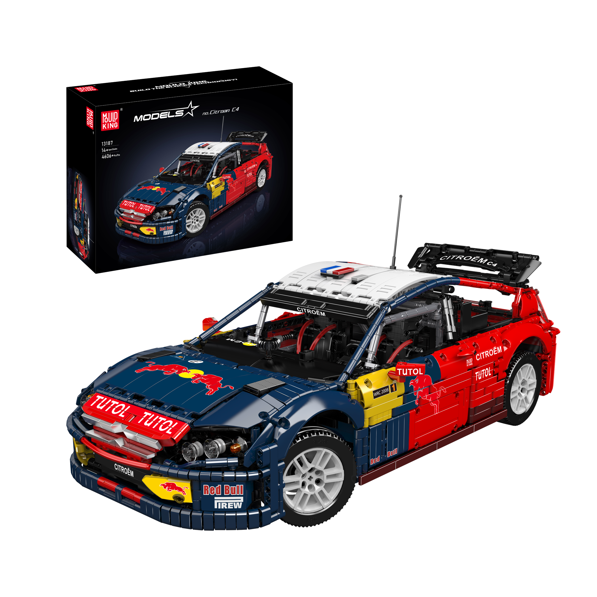 Mould King 13187 Ultimate French C4 Rally Car Model Building Set - 4,606 Piece Construction Kit for Adults & Teens | DIY Engineering Toy, Collector's Display, Gift for Car Enthusiasts | Perfect for Home Decoration, Office Desk Display & STEM Learning Activities