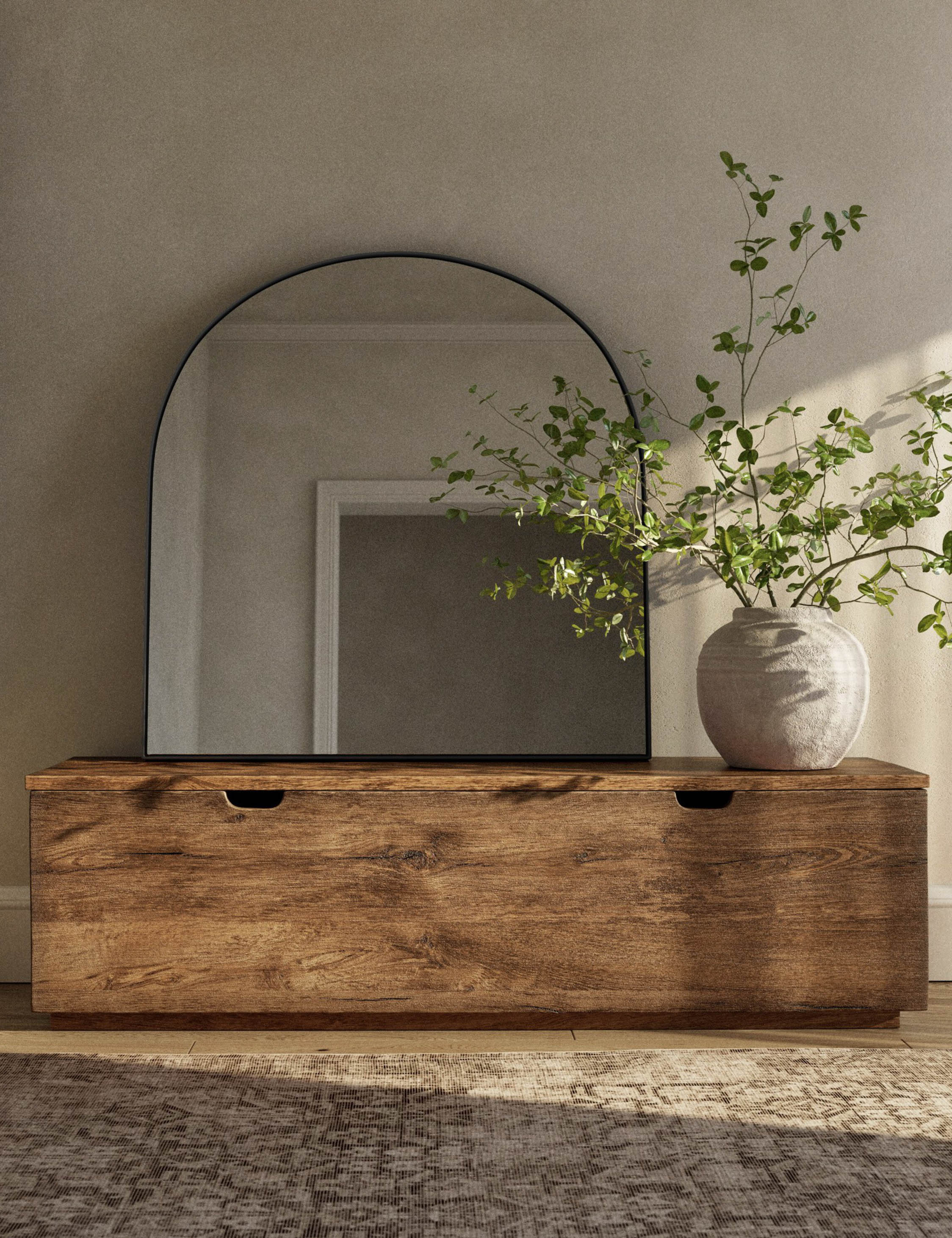 Alvarado Mirror - Full-Length Wall Mirror with Rustic Wood Frame, Perfect for Bedroom, Living Room, and Entryway Decor
