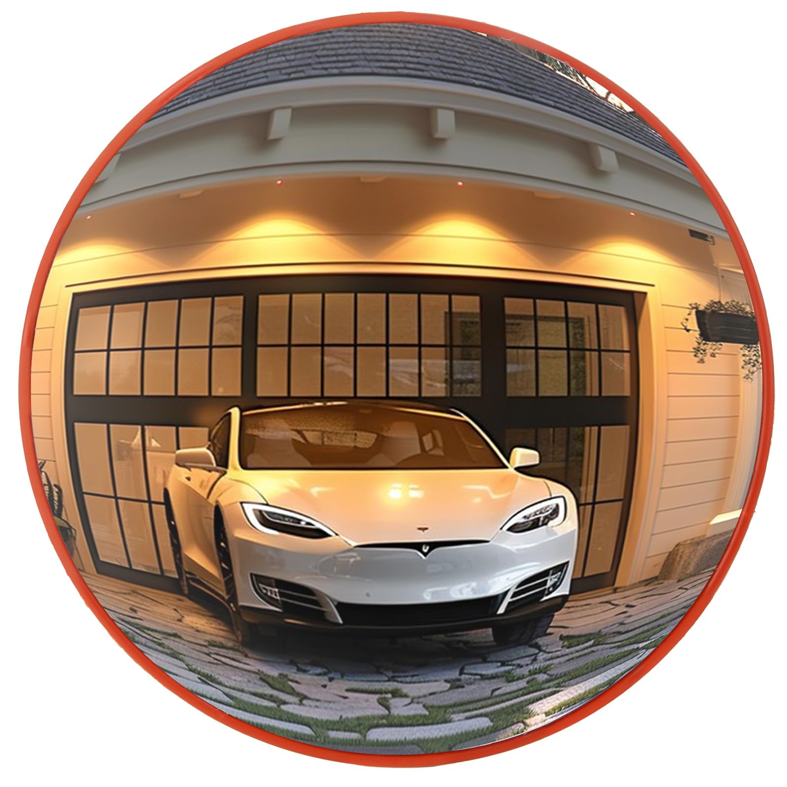 12 Inch Convex Mirror - Wide Angle Adjustable Traffic Safety Mirror with 220° View - Indoor & Outdoor Security Mirror for Garage, Room, Blind Spot, Mall (Perfect for Driveway Safety, Warehouse Security and Retail Store Monitoring)