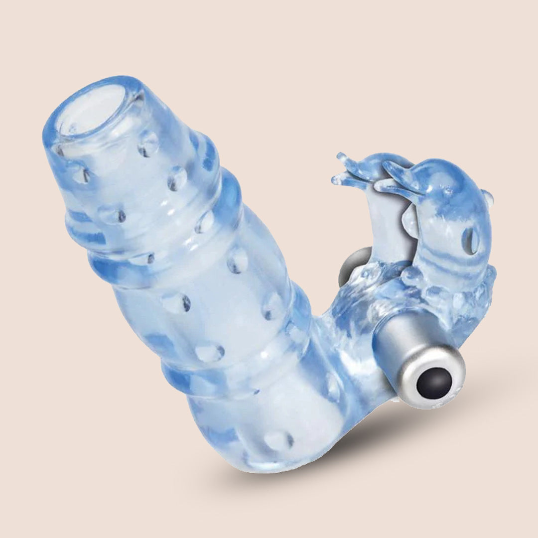 CalExotics 3-Way Double Dolphin™ Vibrating Sleeve - Waterproof & Rechargeable Adult Toy for Men, Couples Play & Solo Pleasure | Perfect for Shower Fun, Spicing Up Relationships & Personal Exploration